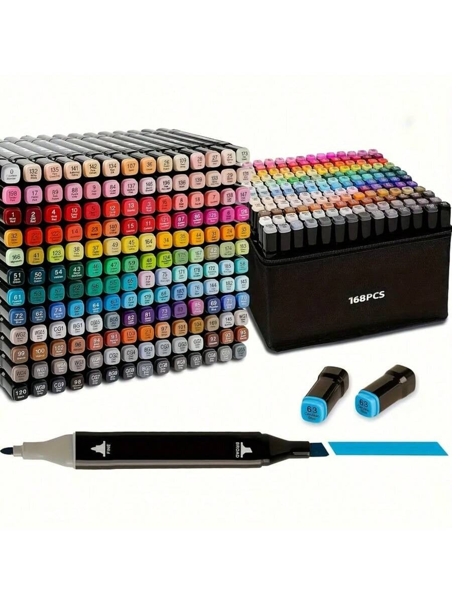 80/168 Colors Art Drawing Markers Set for Kids Adults Dual Tip Alcohol Markers