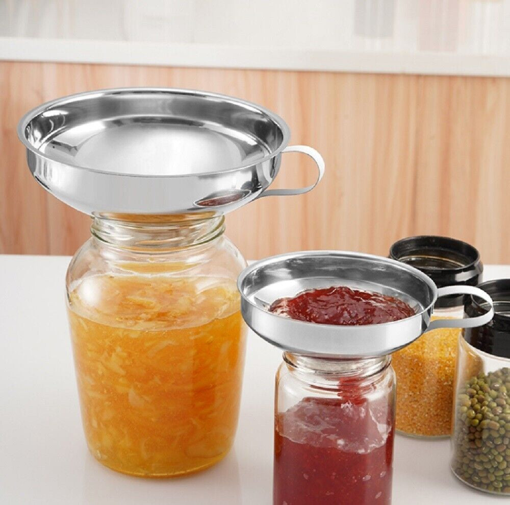 Stainless Steel Canning Funnel Set (2 Pc) – Wide Mouth Funnels for Mason Jars, Jam, Preserves & Kitchen Use | Durable, Rust-Resistant & Easy to Clean