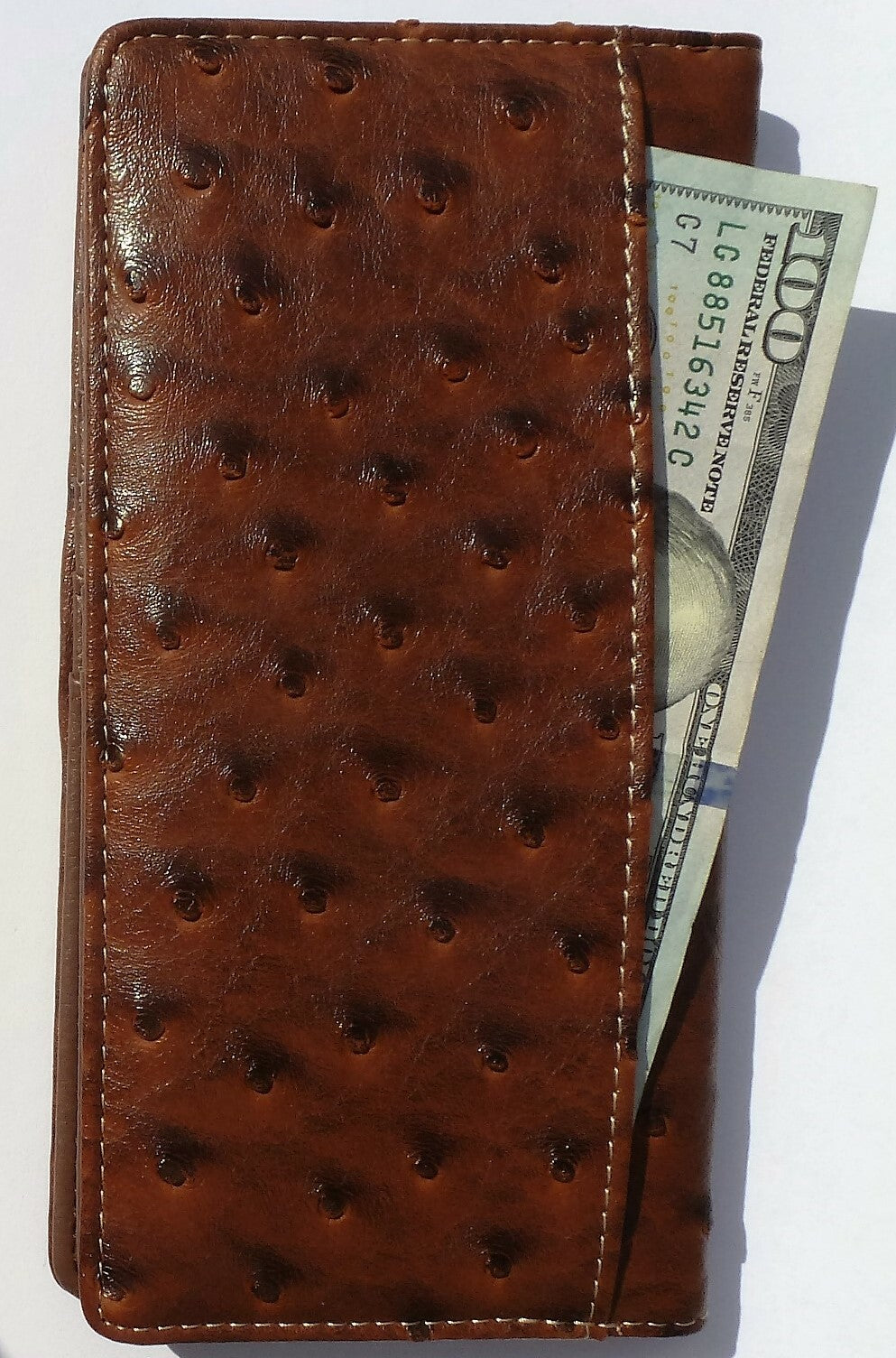 Longhorn Men Wallet Western Bifold Check Book Style W069-6 Brown