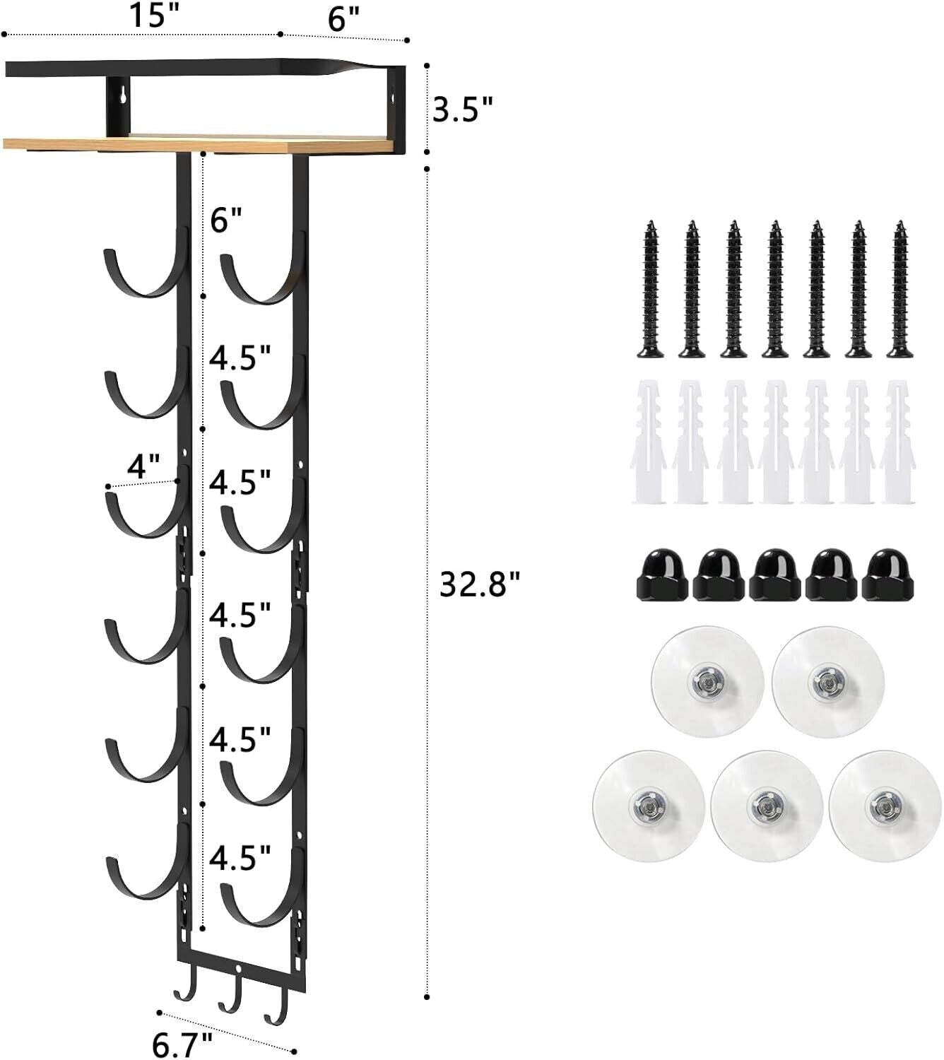 Towel Racks for Rolled Towels - Wall Mounted Bathroom Towel Holder with Wood Shelf & 3 Hooks, Space-Saving Vertical Storage for Small Bathrooms