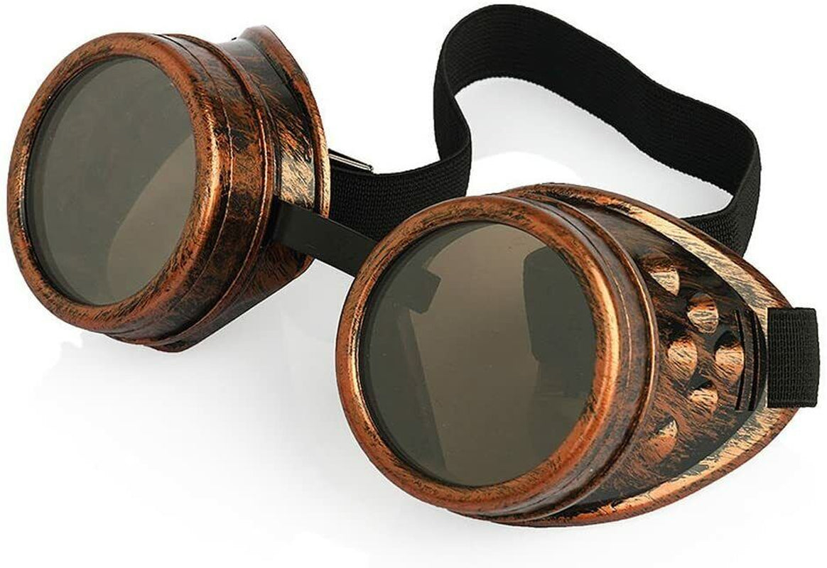 Steampunk Goggles Vintage Victorian - Retro Cyber Punk Gothic Glasses for Men & Women, Halloween Cosplay, Rave, Masks Comfortable Photo Plastic Strap