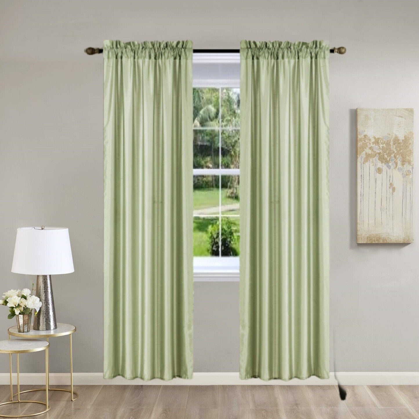 Pinch Pleat Curtain Panels 2 Pack Unlined Rod Pocket Window Sheer & Light, Fits 2” Rod, Non-Blackout Home Decor Upgrade