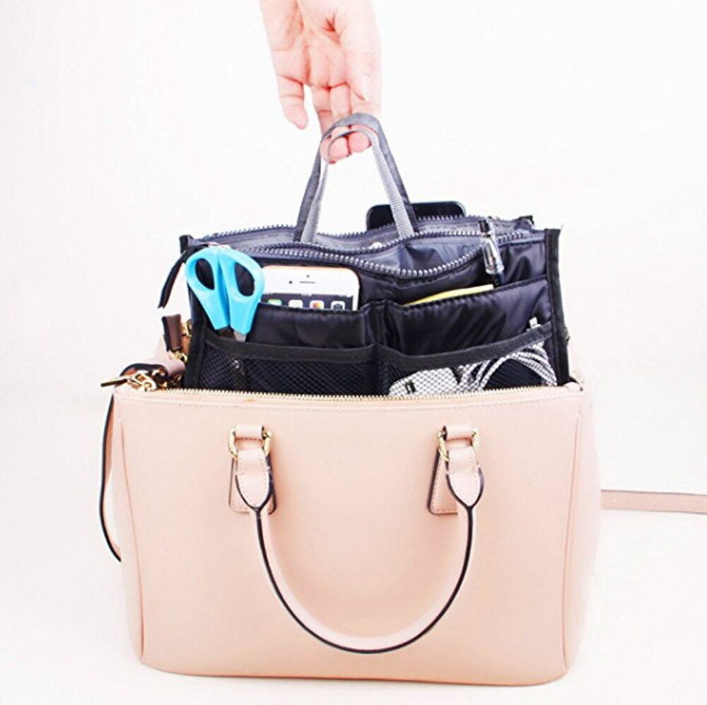 Women's Travel Purse Organizer Insert – Multi-Pocket Tote Handbag Liner for Easy Bag Swap, Lightweight Storage for Essentials, Makeup & Accessories