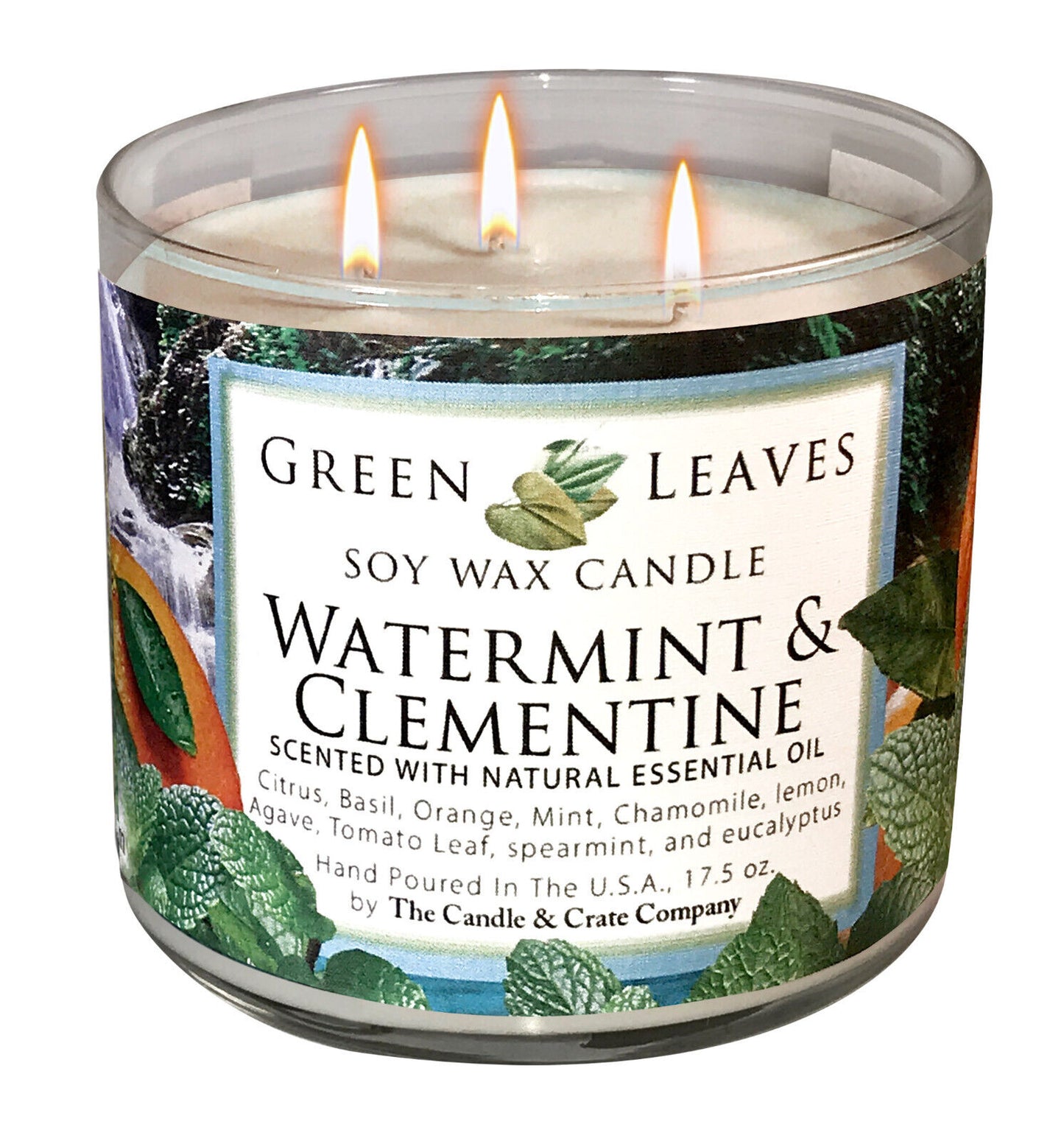 Watermint & Clementine Soy Candle, Spring Candle, Fruity Candle, Summer Candle