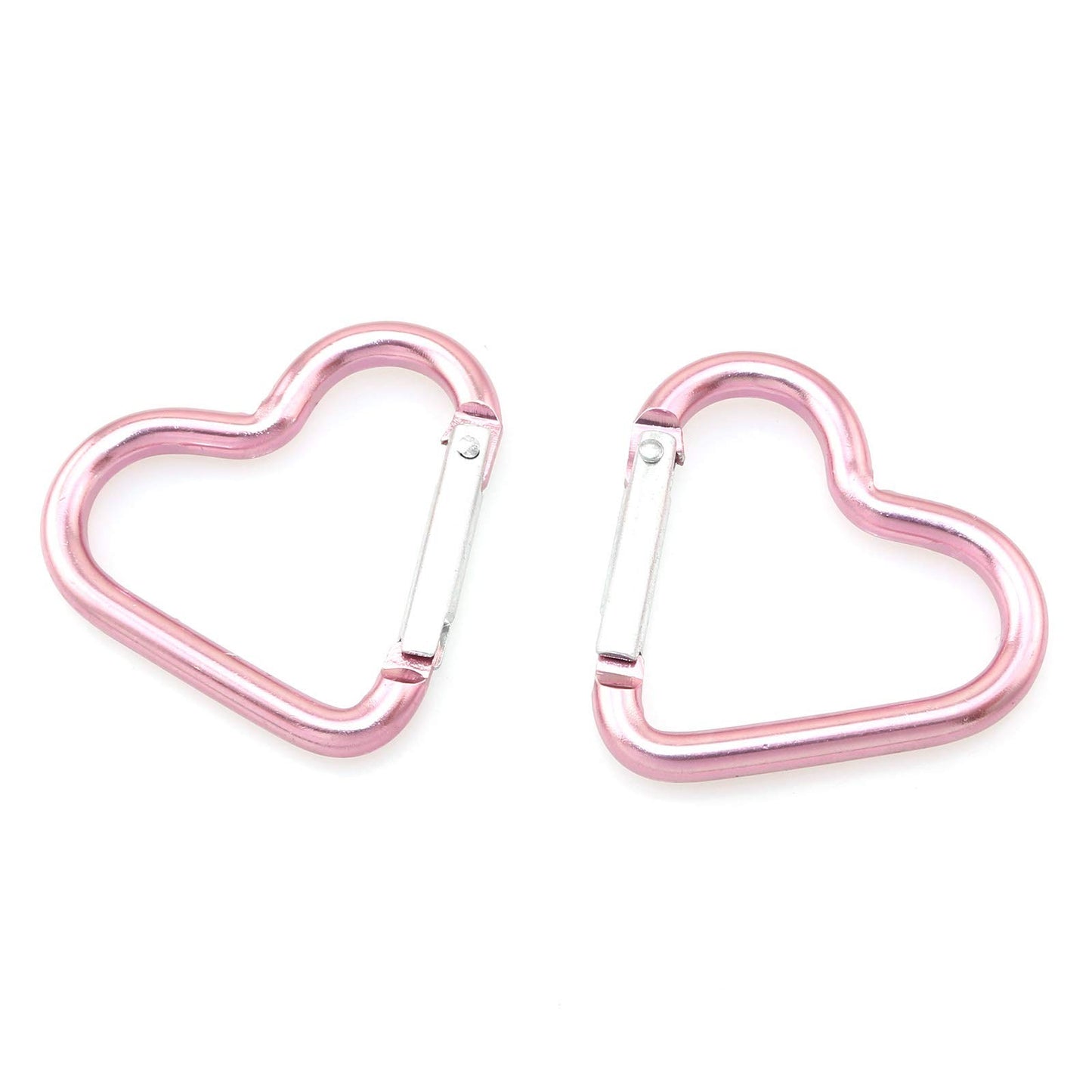 10Pcs Heart-Shaped Aluminum Snap Hook Clip Key Holder, Keychain Clip (Light P...