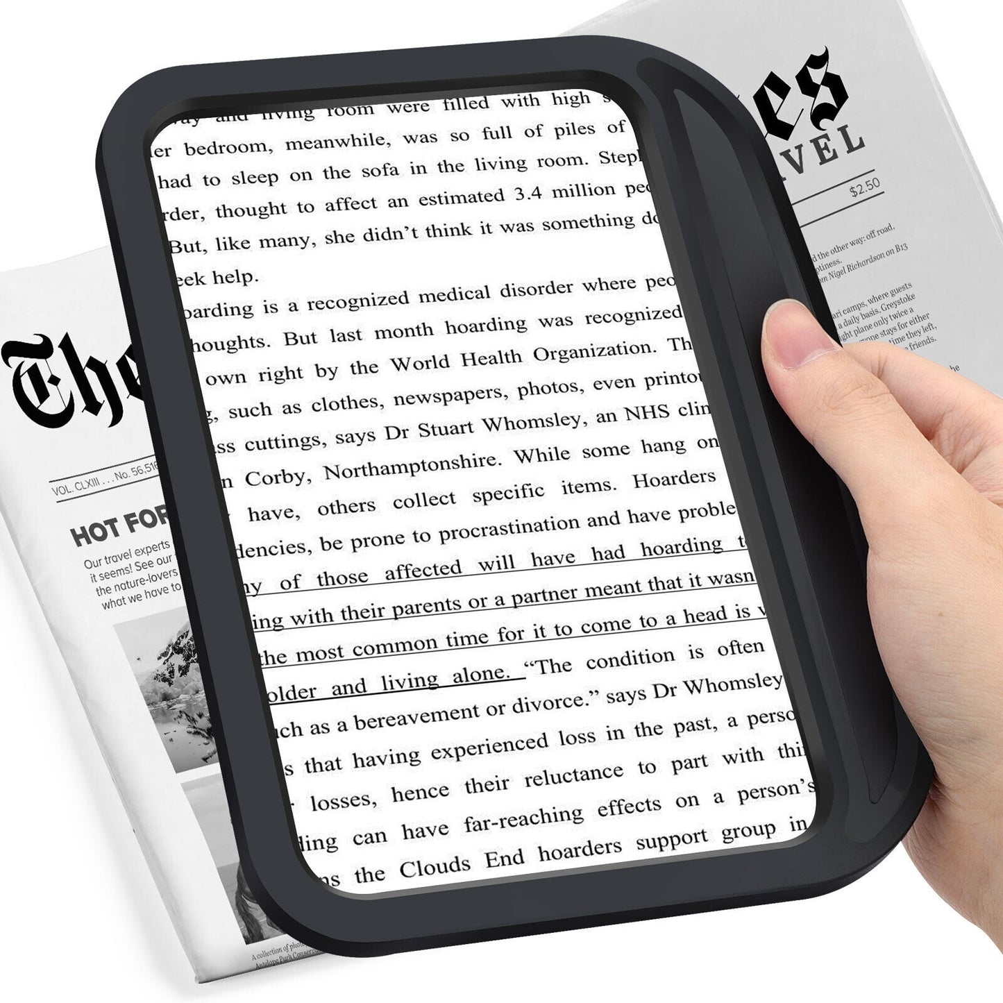 5X Full Page Magnifier – Handheld Magnifying Glass for Low Vision, Clear & Comfortable for Reading | TikTok Essential for Seniors & Hobbyists