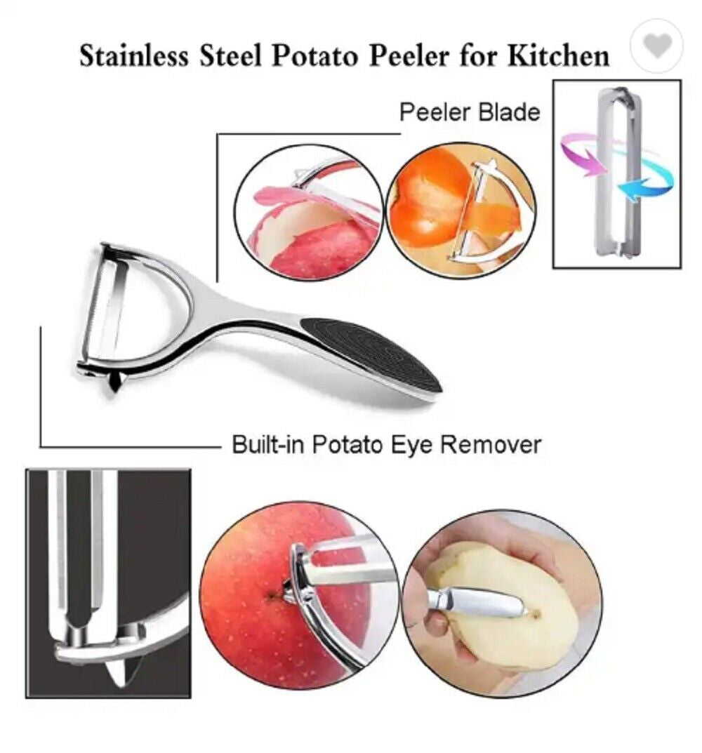 2-Pack Stainless Steel Vegetable & Fruit Peeler – Non-Slip Handle Potato Peeler