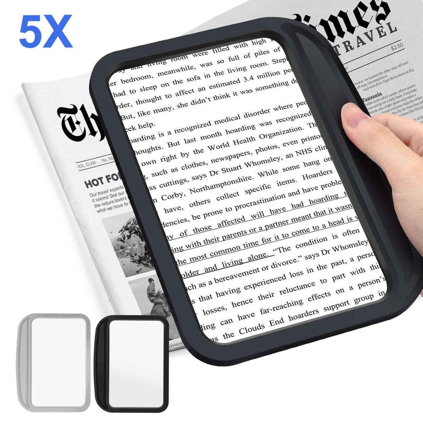 5X Full Page Magnifier – Handheld Magnifying Glass for Low Vision, Clear & Comfortable for Reading | TikTok Essential for Seniors & Hobbyists