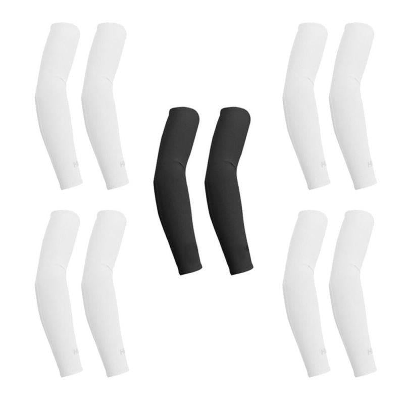 Cooling Arm Sleeves UV Sun Protection, Sweat-Wicking, Breathable Compression for Sports, Cycling, Golf, Hiking & Outdoor Activities – 5 Pairs