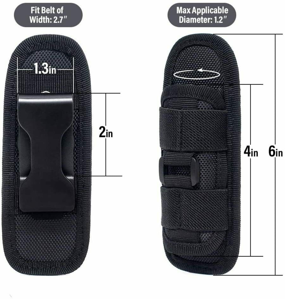 Tactical Nylon Molle Flashlight Holder Belt Holster Flashlight Torch Case Pouch