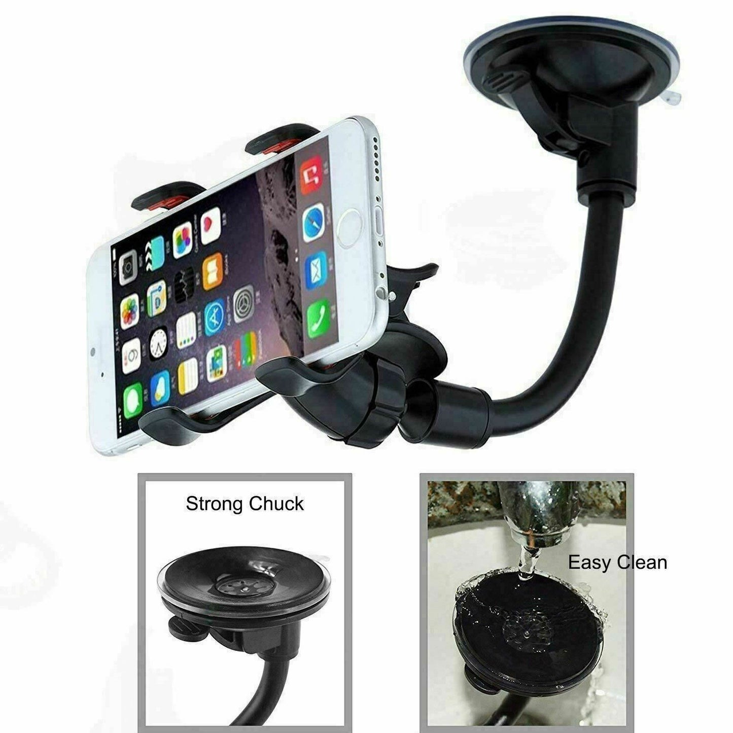 360° Car Windshield Mount Cradle Holder Stand for Mobile Cell Phone GPS Iphone X