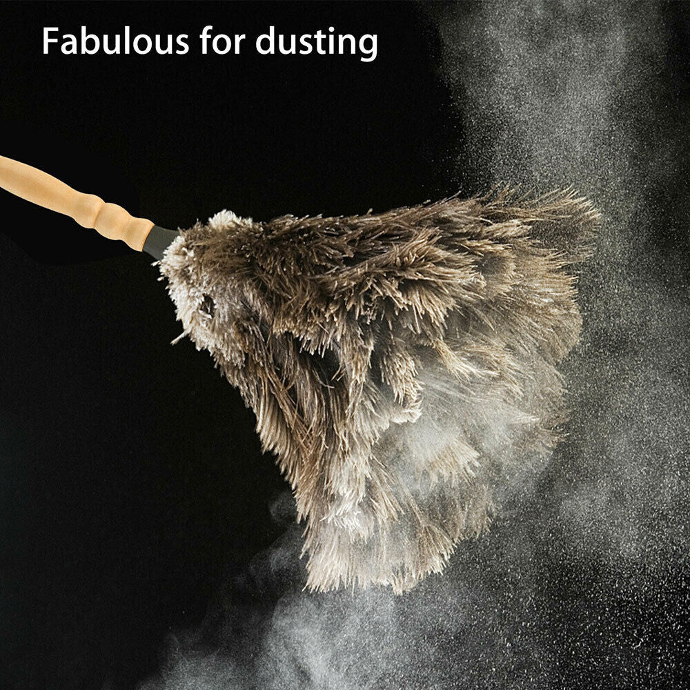 13" Ostrich Feather Duster – Ultra-Soft, Durable Dust Collector for Easy Cleaning, Lightweight & Reusable for Home, Office, Car & Wool Shop!