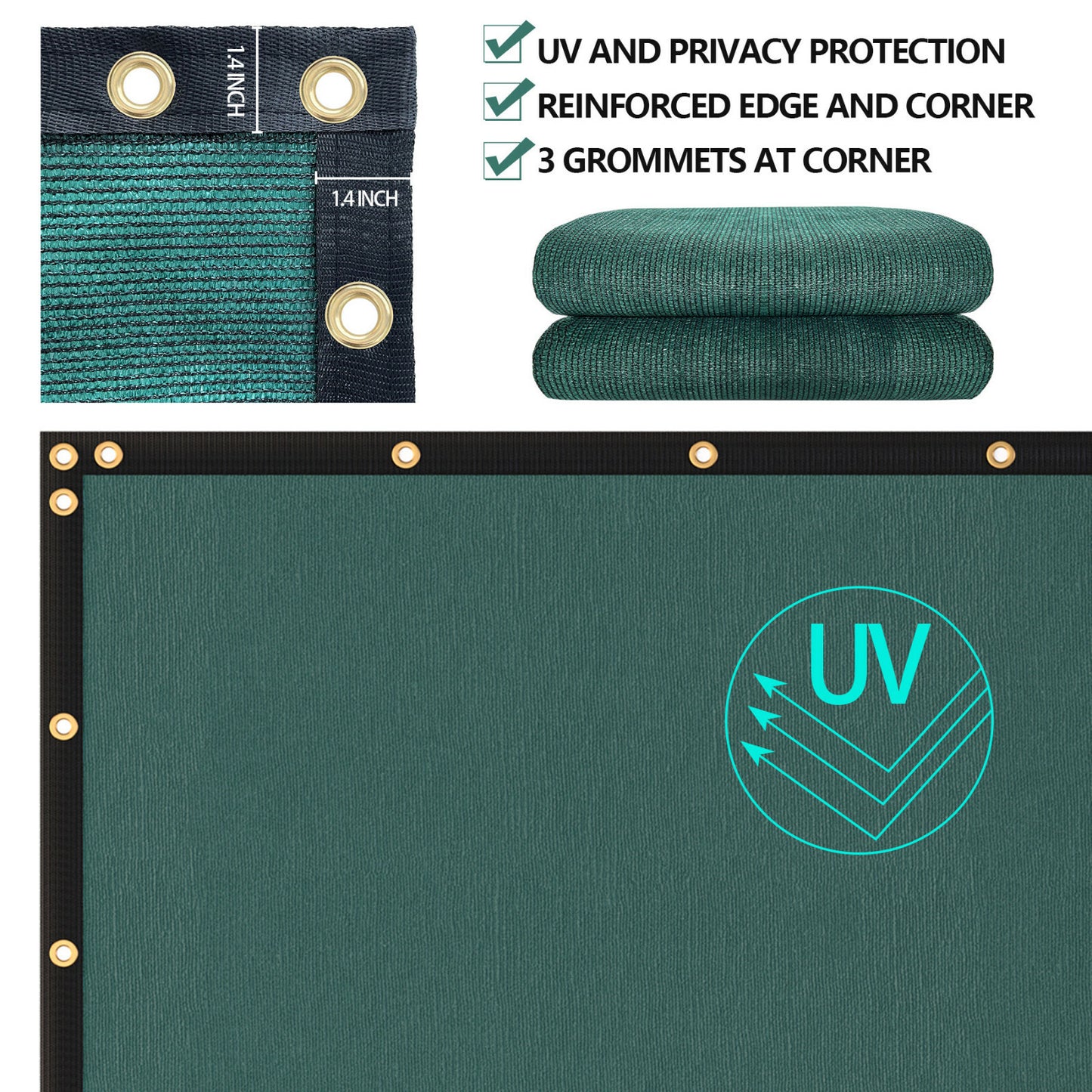 6Ft X 50 Privacy Fence Screen Garden Yard Windscreen Mesh Shade Cover Green