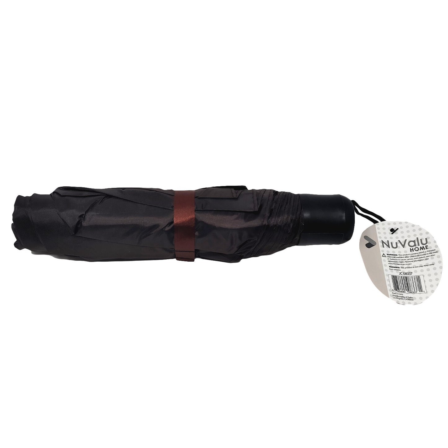 42" Umbrella Large Brown Three Folding Anti-Uv Windproof Big Rain Umbrella