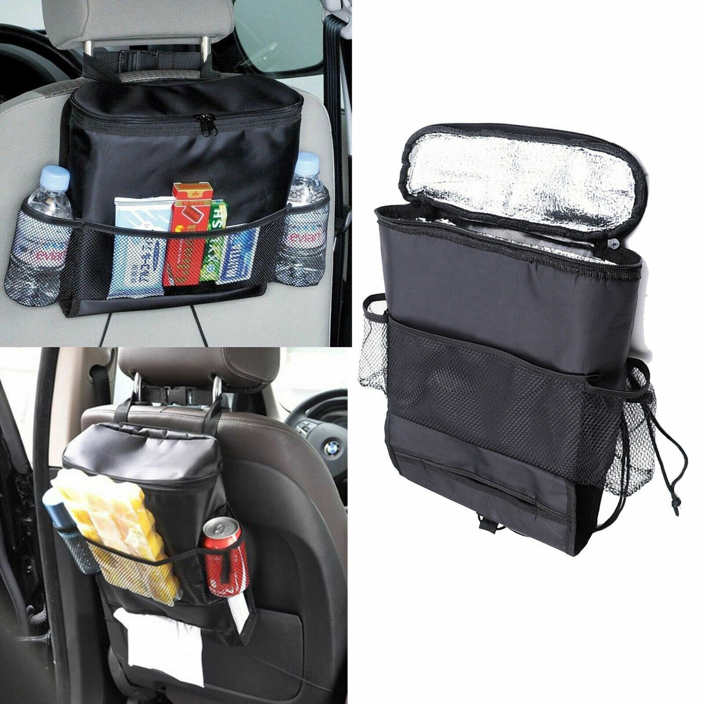2PC Car Seat Back Hanger Organizer Multi-Pocket Storage Bag Holder Cooler Travel