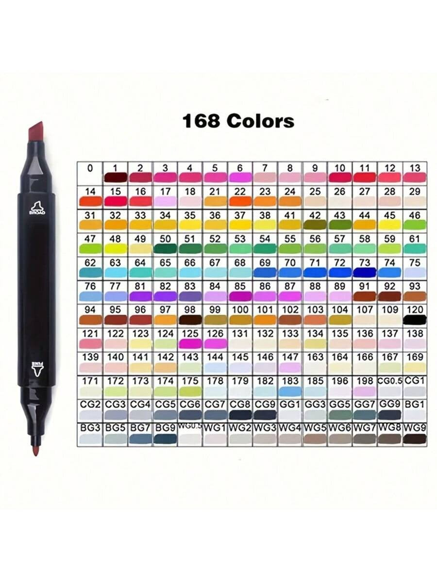 80/168 Colors Art Drawing Markers Set for Kids Adults Dual Tip Alcohol Markers