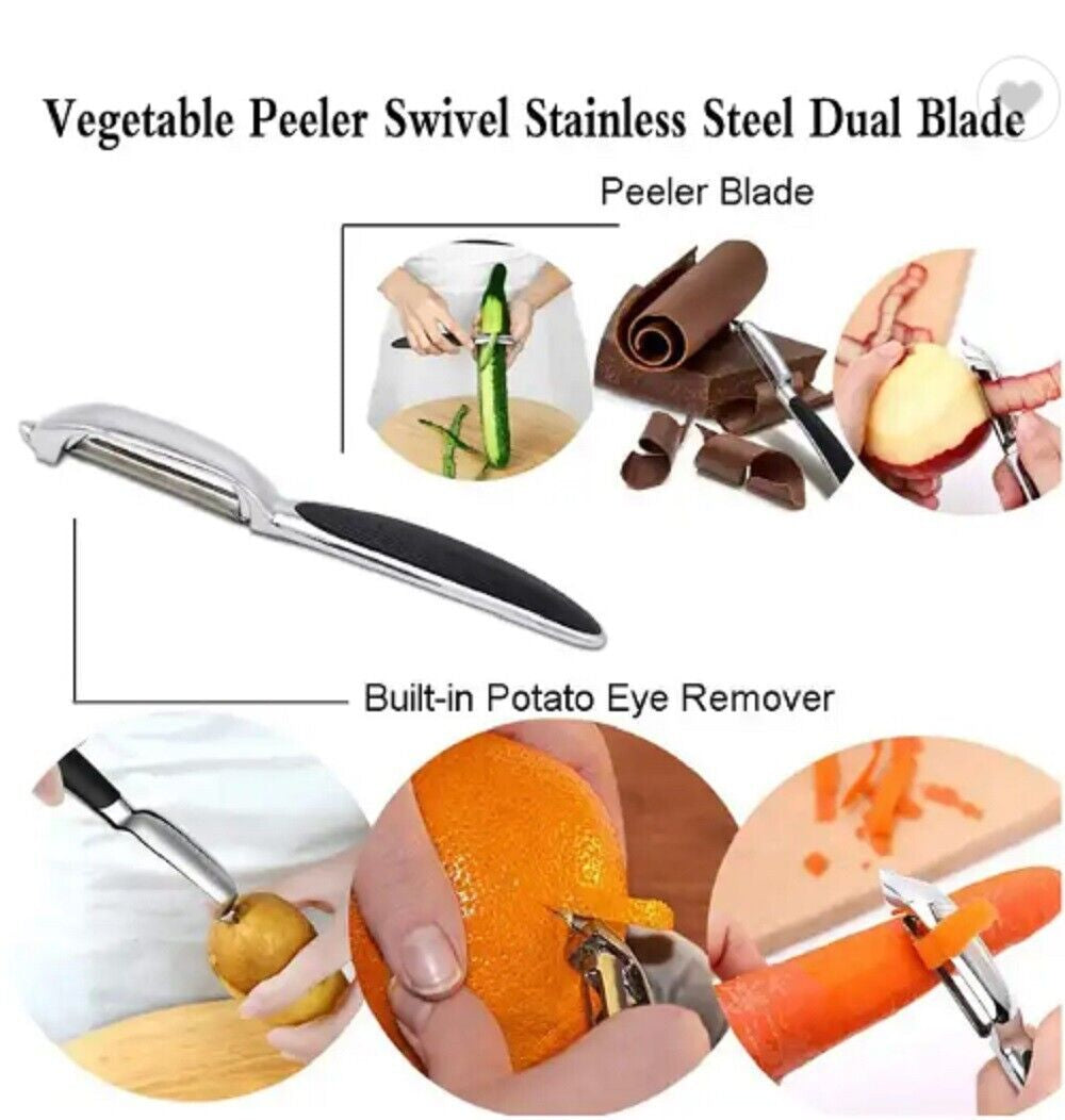 2-Pack Stainless Steel Vegetable & Fruit Peeler – Non-Slip Handle Potato Peeler