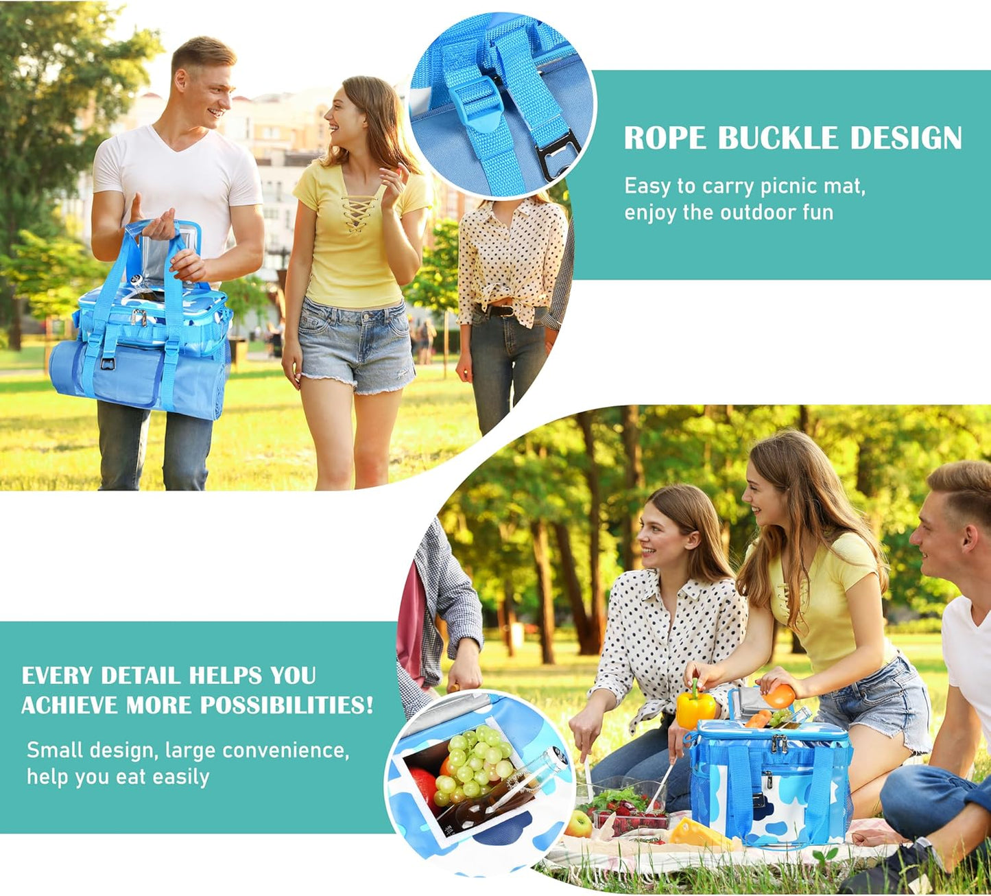 Tirrinia Large Insulated Cooler Bag - Outdoor Leakproof Cooler Tote for Men