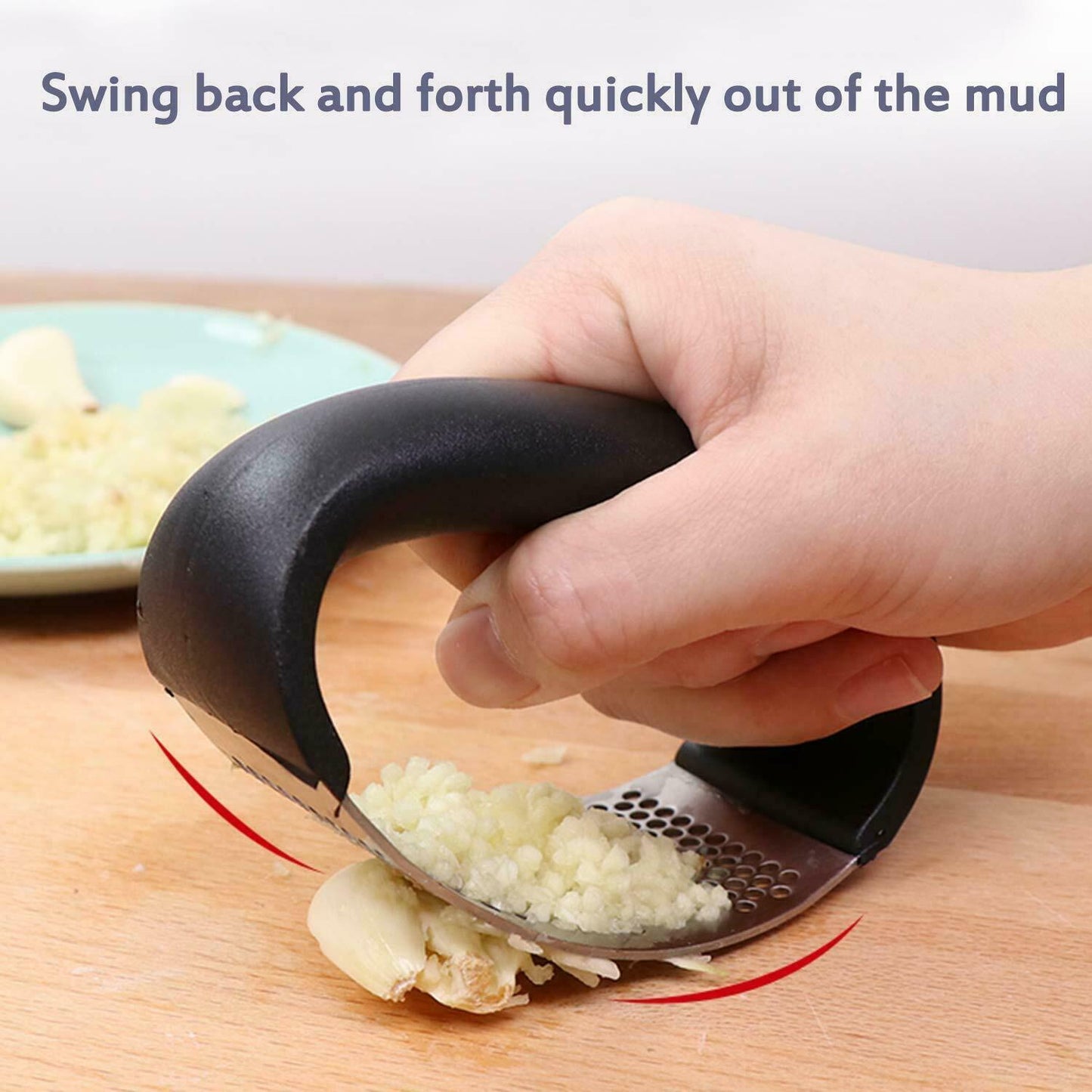 Garlic Press Crusher Mincer Chopper Peeler Squeeze Ginger Cutter Stainless Steel