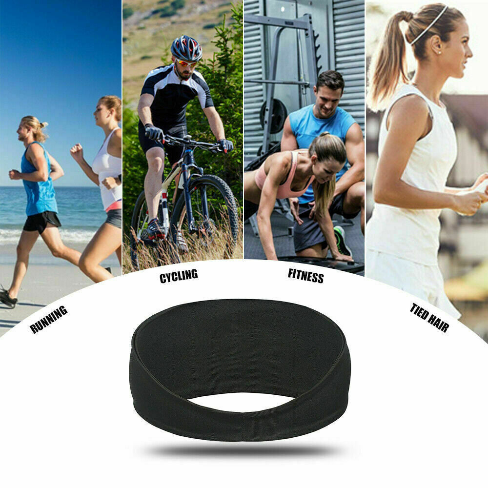 Sweatbands Sports Headband for Men & Women – Moisture-Wicking, Quick-Dry, Stretchy & Soft – Perfect for Gym, Running, Yoga, Basketball & More