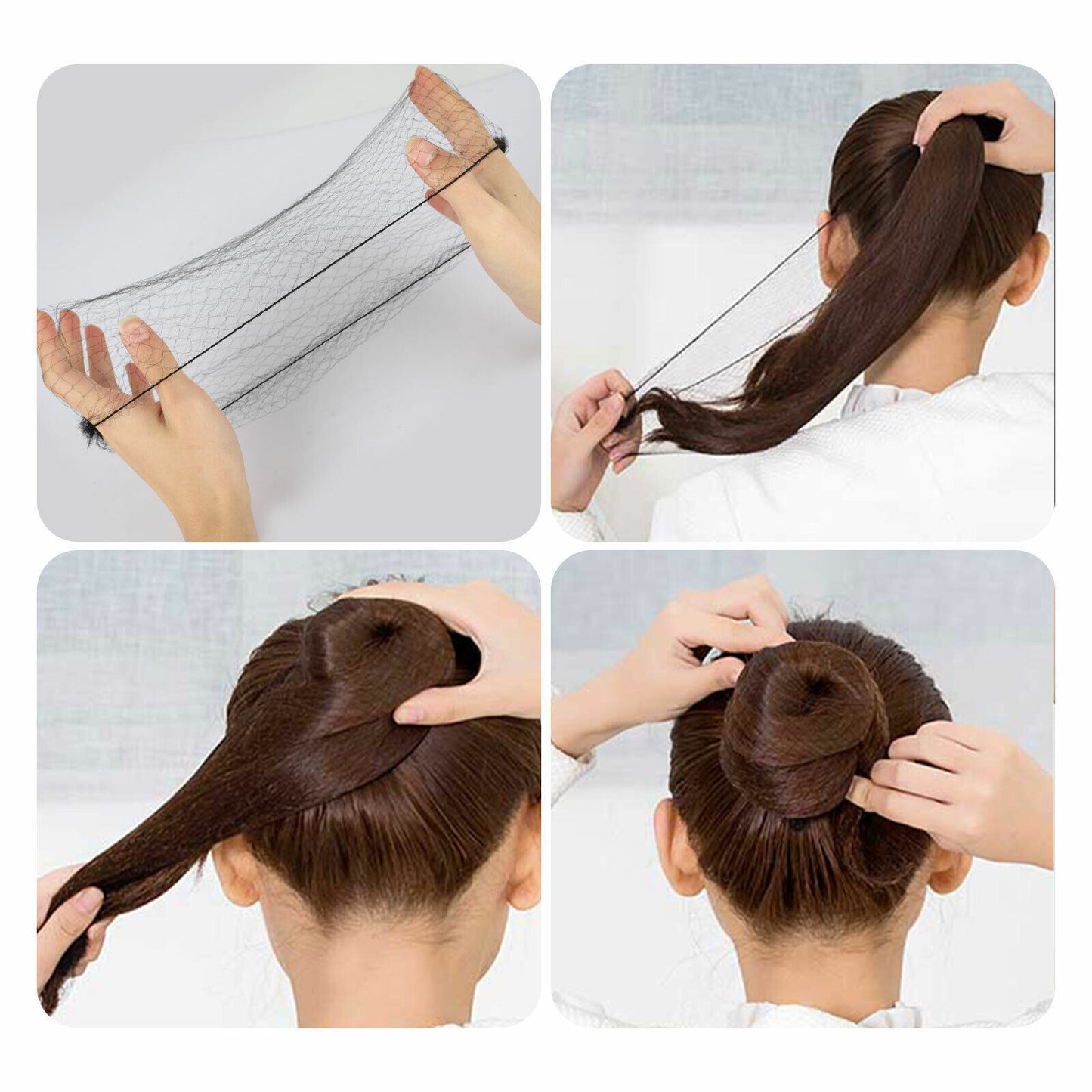 100/200PCS Invisible Hair Net Elastic Edge Mesh Hairnets Sport Bun Cover Snood