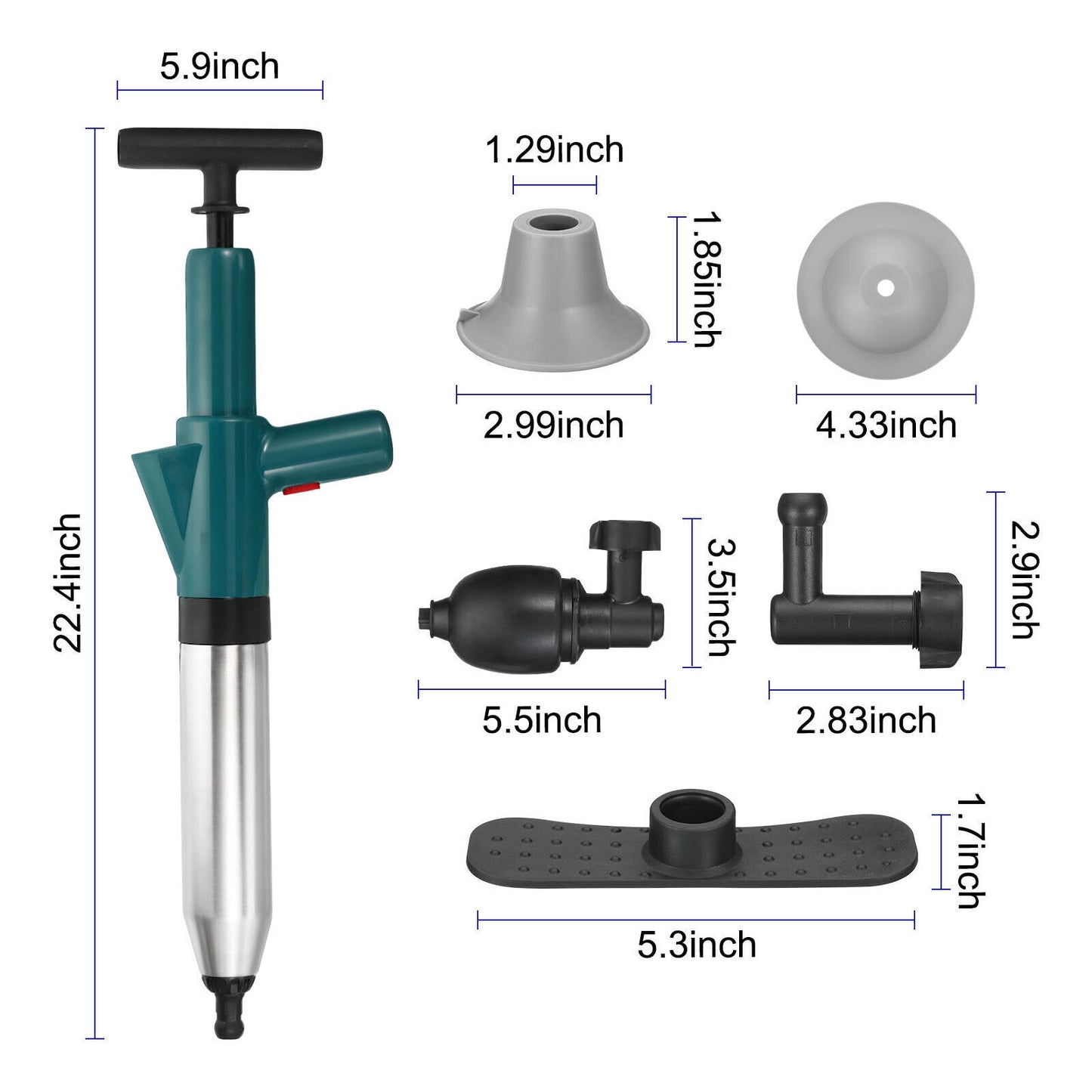 Toilet Plunger Drain Clog Remover Tools High Pressure Air Drain Blaster