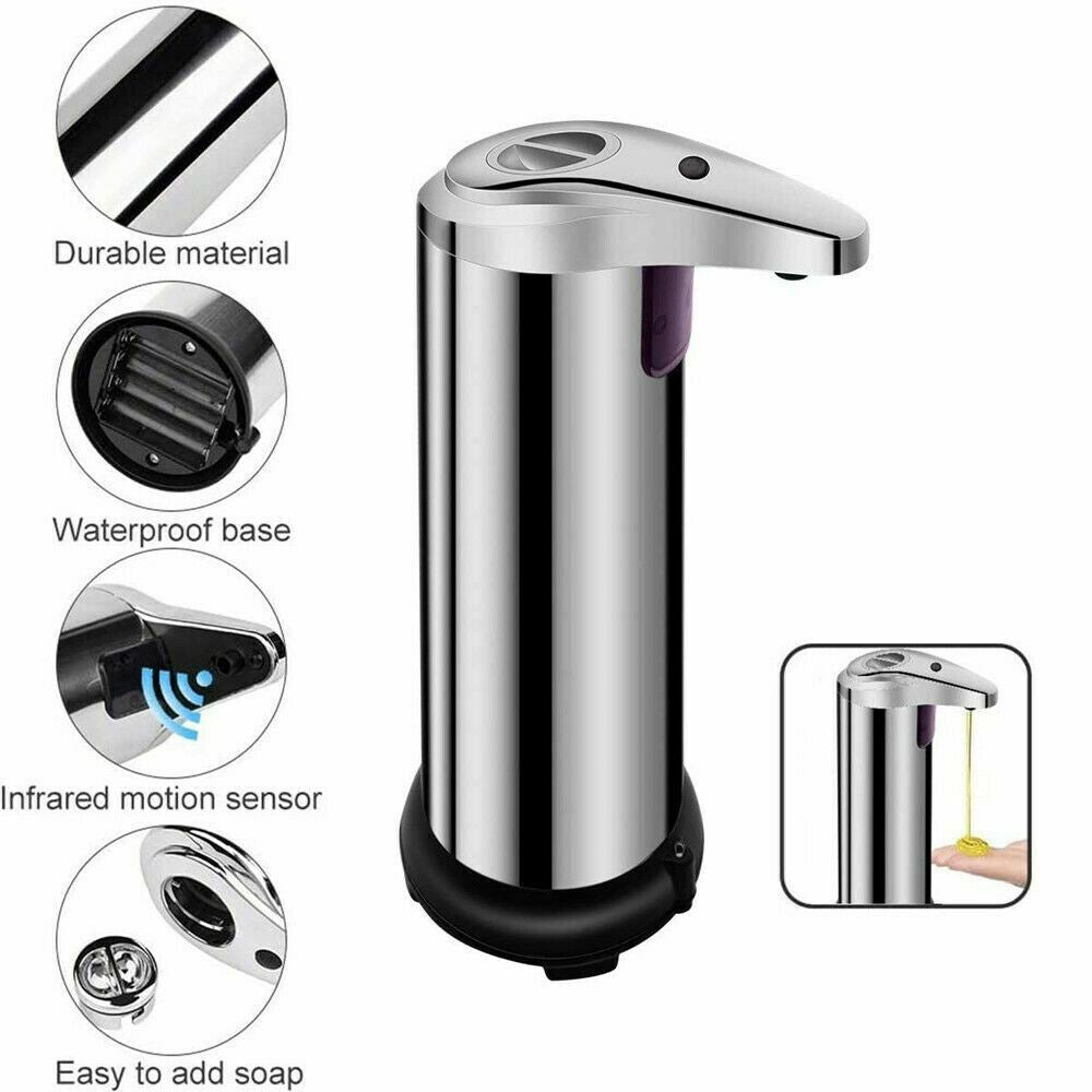 Touchless Soap Dispenser – 250ml Stainless Steel Auto Sensor Pump for Kitchen & Bathroom | Hands-Free Hygiene Must-Have