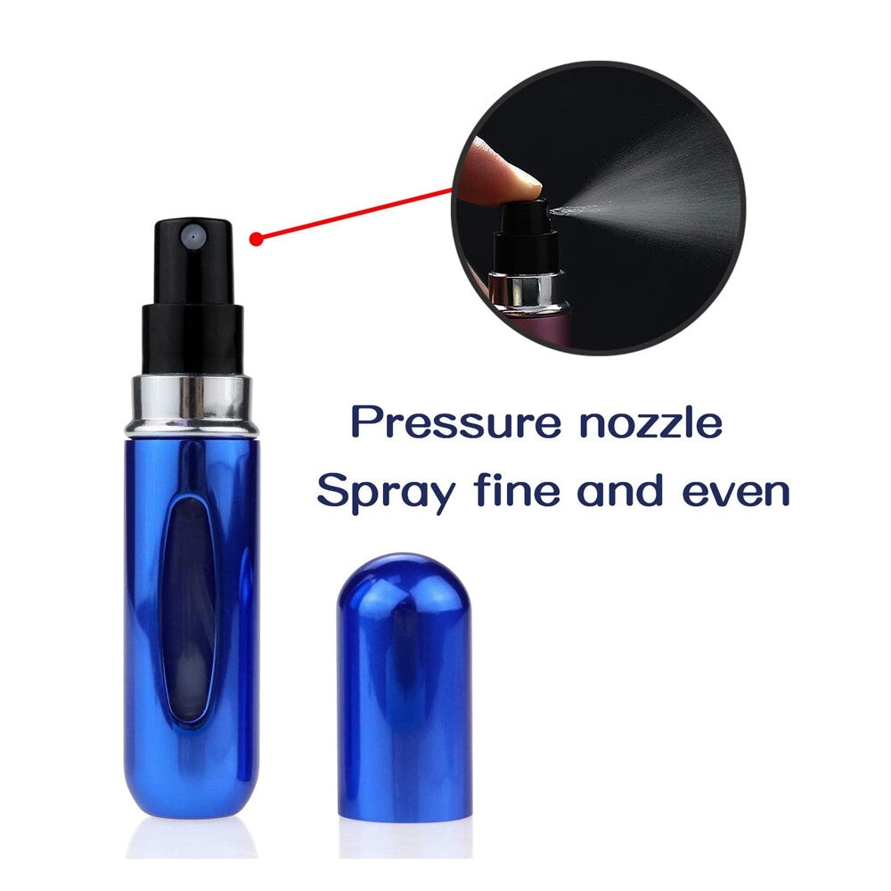 5Pcs Mini Travel Perfume Atomizer Bottle Spray Pump Case Refillable Portable US