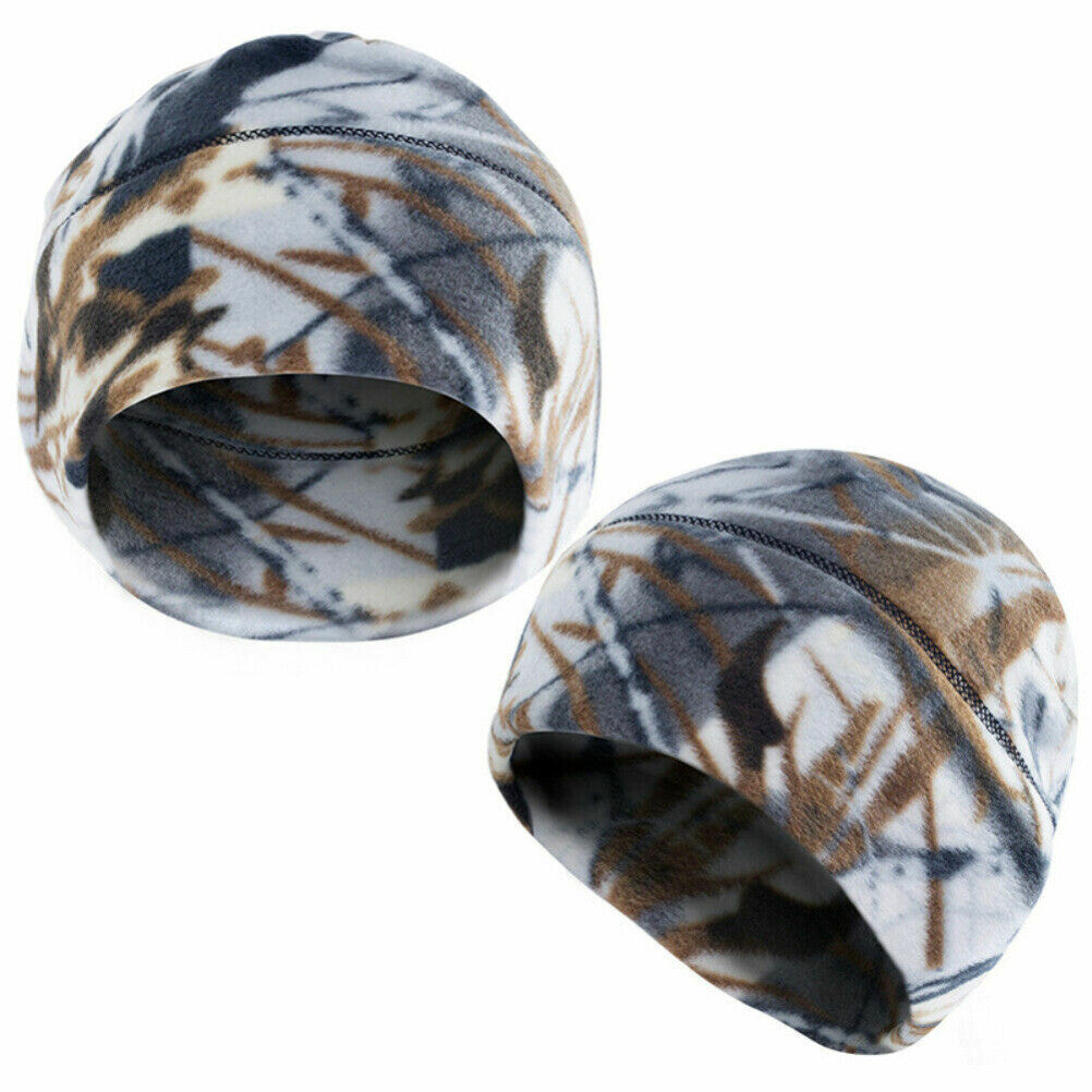 Camo Tactical Thermal Skull Cap Winter Warm Skiing Fleece Beanie Hat Men Womem