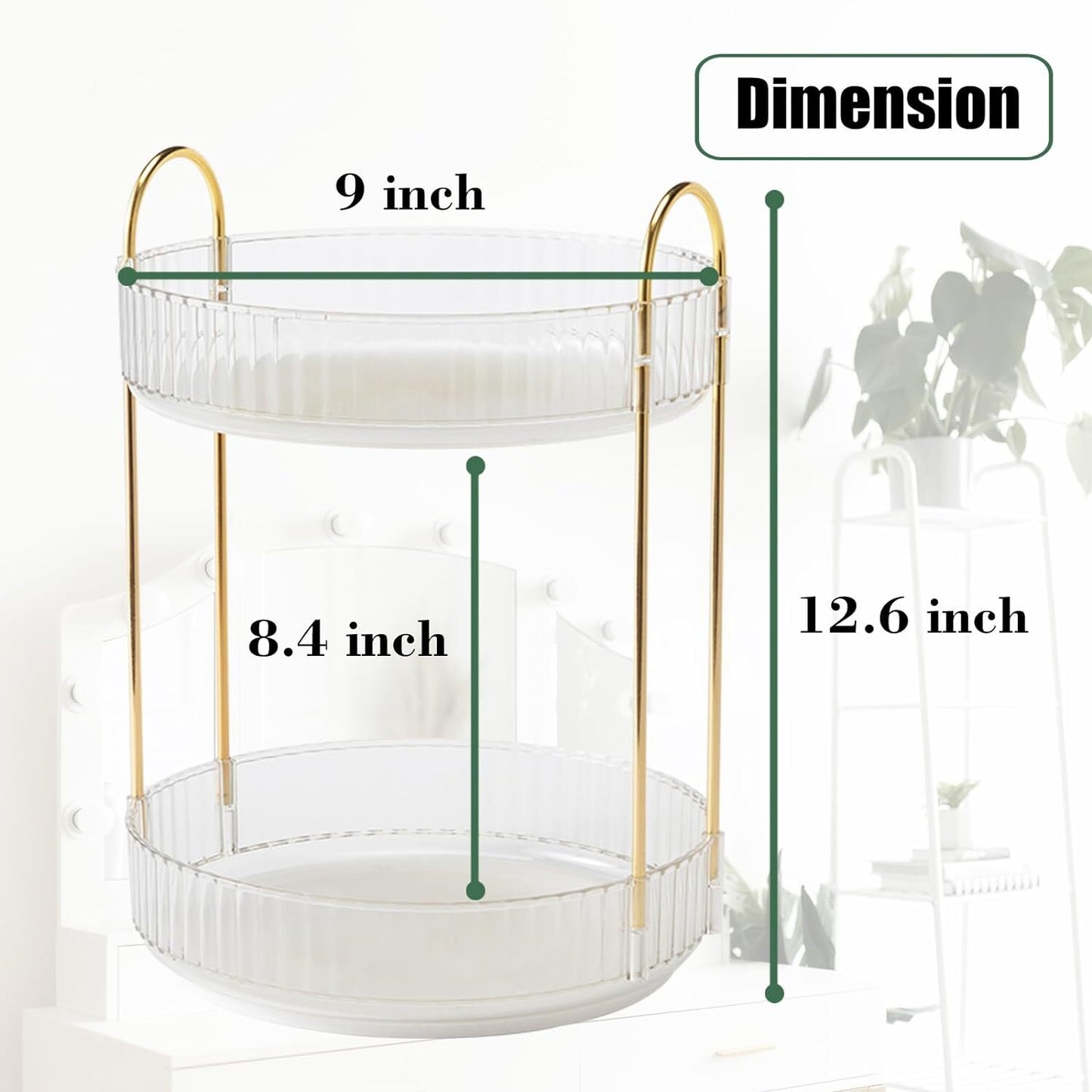 360 Rotating Makeup Cosmetic Organizer Lazy Susan Rack Cosmetic Carousel Storage