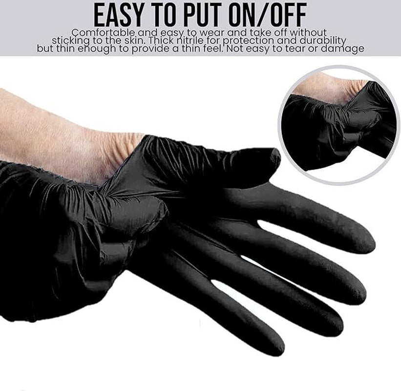5 Mil Nitrile Black Disposable Exam/Medical Cleaning Gloves Powder Latex Free