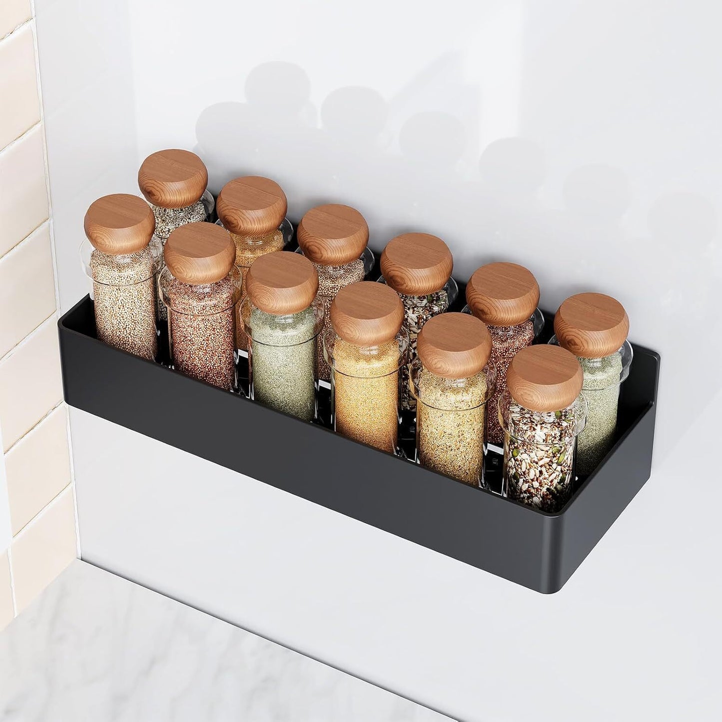 4-Pack Magnetic Spice Rack – Space-Saving Storage Shelf for Fridge, Oven or Wall | Aesthetic Pantry & Organization Small Kitchen Hack