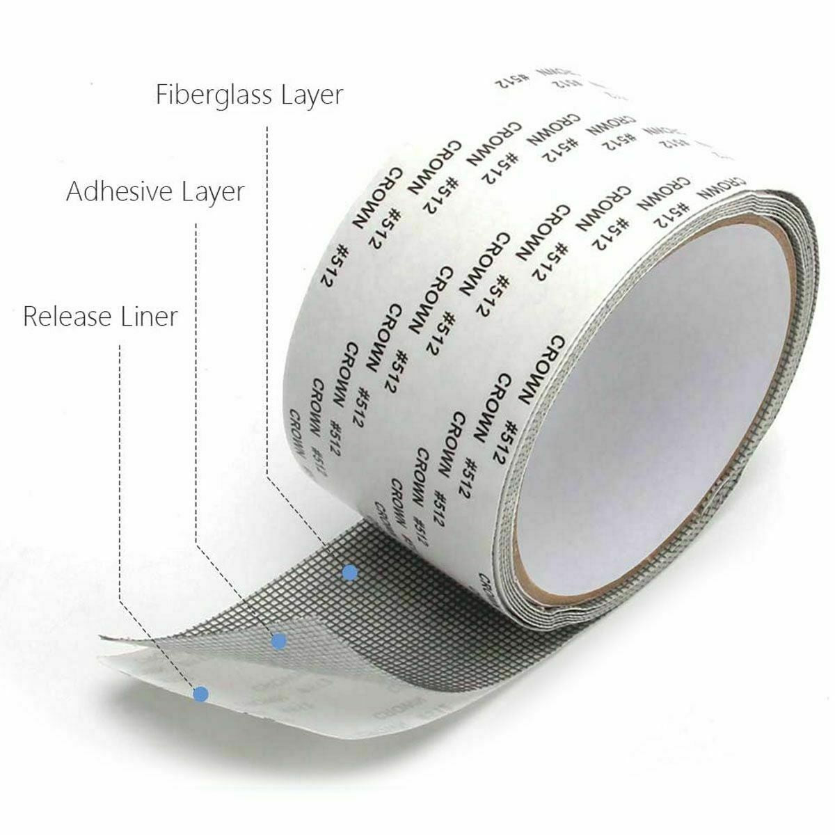 Strong Adhesive Screen Repair Tape - Easy DIY Fix for Window & Door Screens, Mesh, Tents & More | Durable Fiberglass, Waterproof, Cut to Any Size