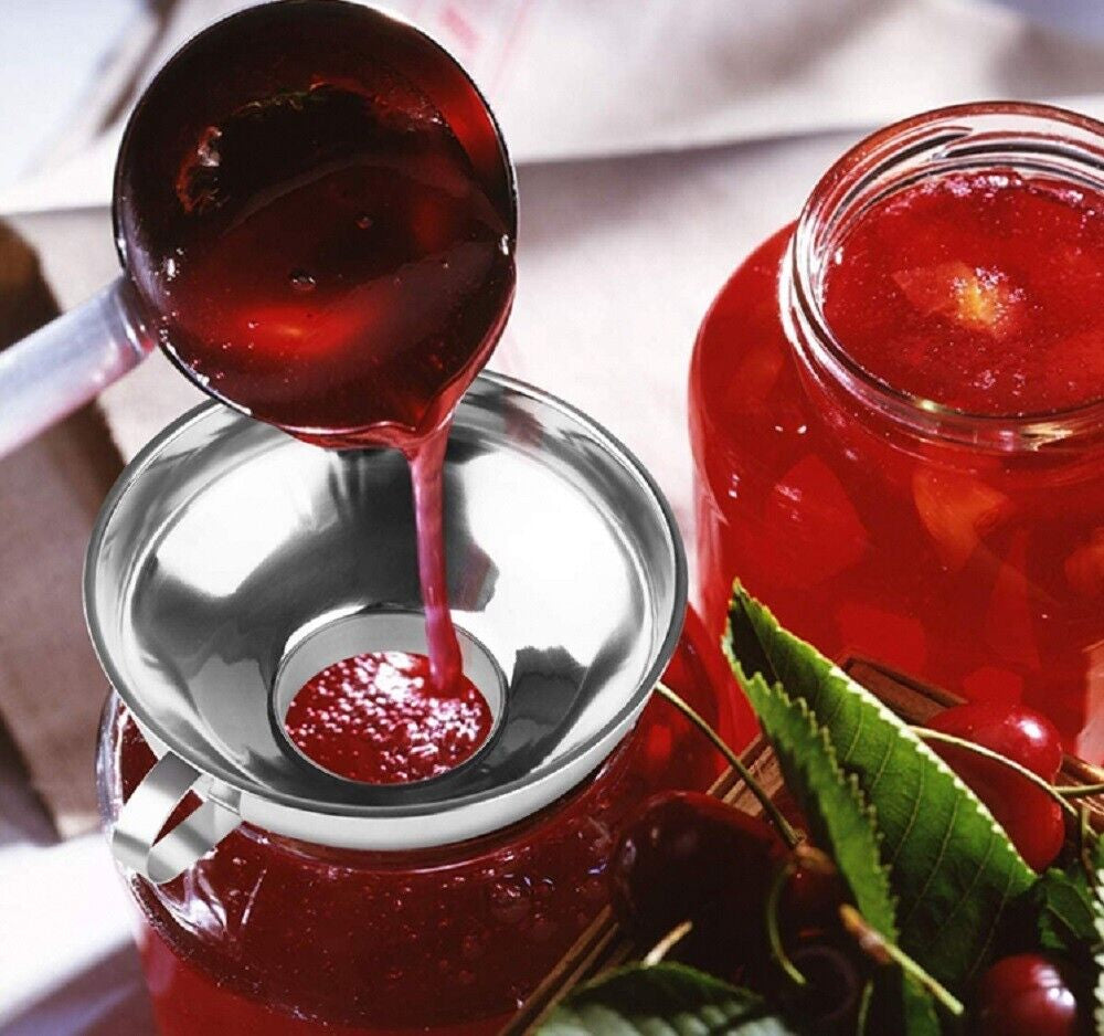 Stainless Steel Canning Funnel Set (2 Pc) – Wide Mouth Funnels for Mason Jars, Jam, Preserves & Kitchen Use | Durable, Rust-Resistant & Easy to Clean