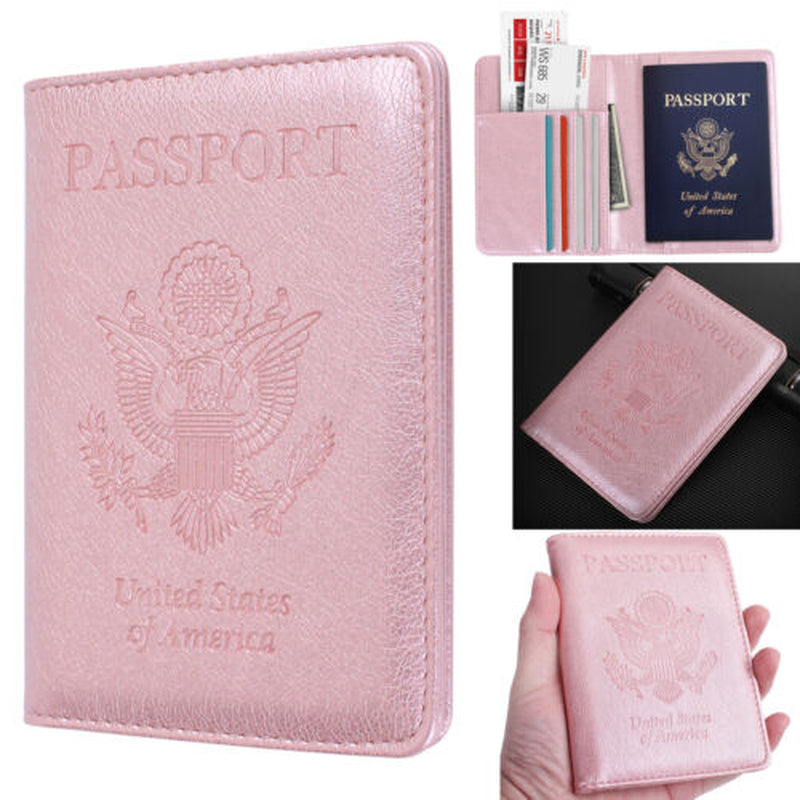 Slim Leather Travel Passport Wallet Holder RFID Blocking ID Card Case Cover US