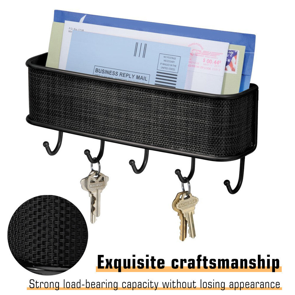 Wall Mount Key Holder Mail Holder Wooden Rack Mail Sorter Organizer Home Decor
