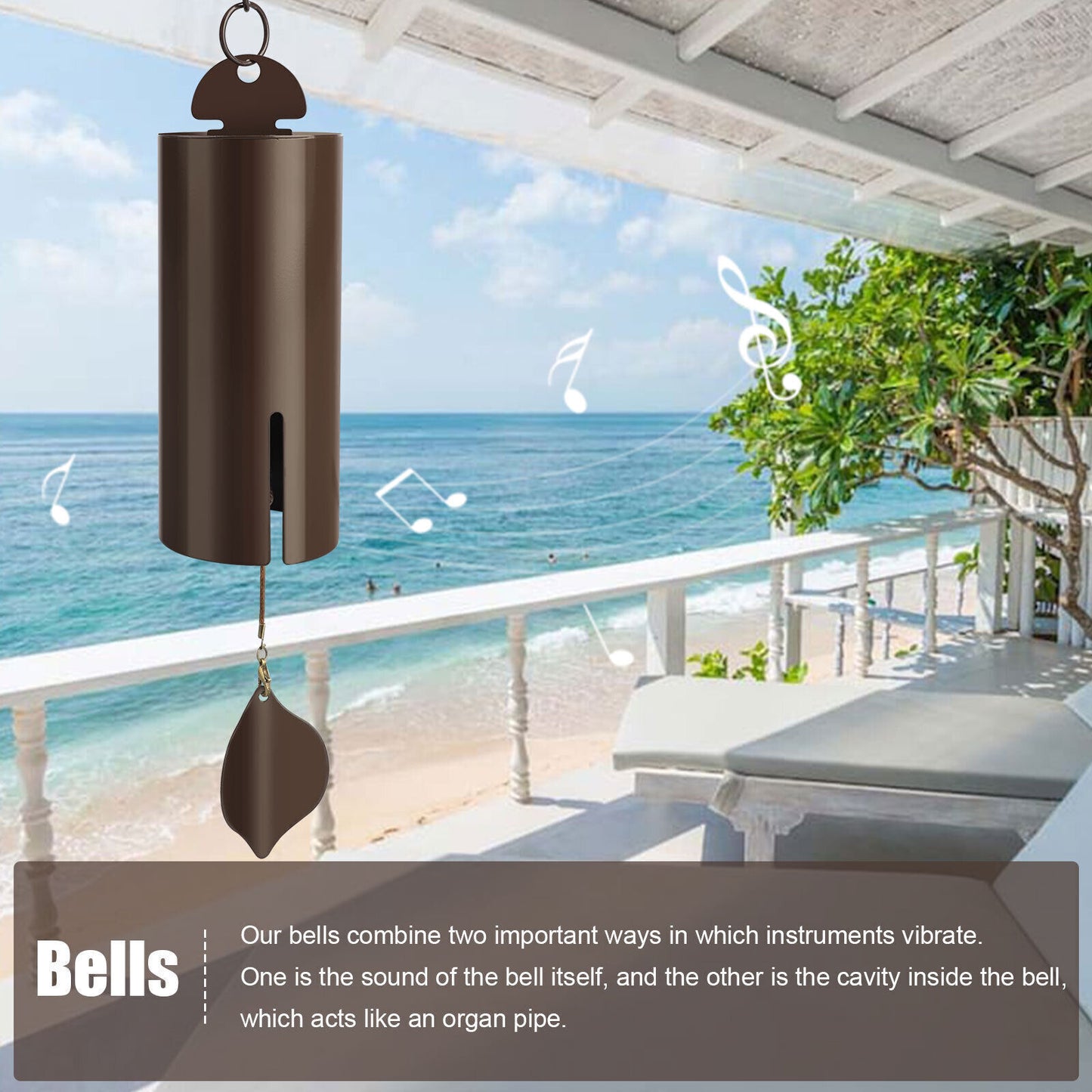 Outdoor Serenity – Heroic Metal Wind Chimes with Deep Resonance Bell | Calming Sound for Gardens, Patios & Homes | TikTok Relaxation Decor