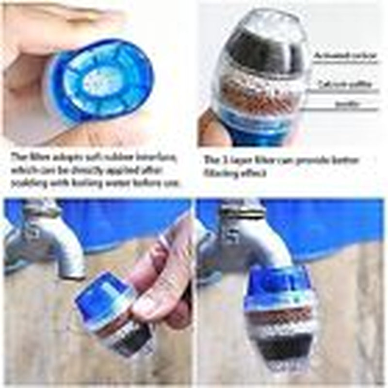 TikTok Viral Faucet Water Filter | 3-Pack Tap Purifier | Easy Install | Kitchen Sink Filter for Clean Water | Mounts on Most Faucets | BPA-Free