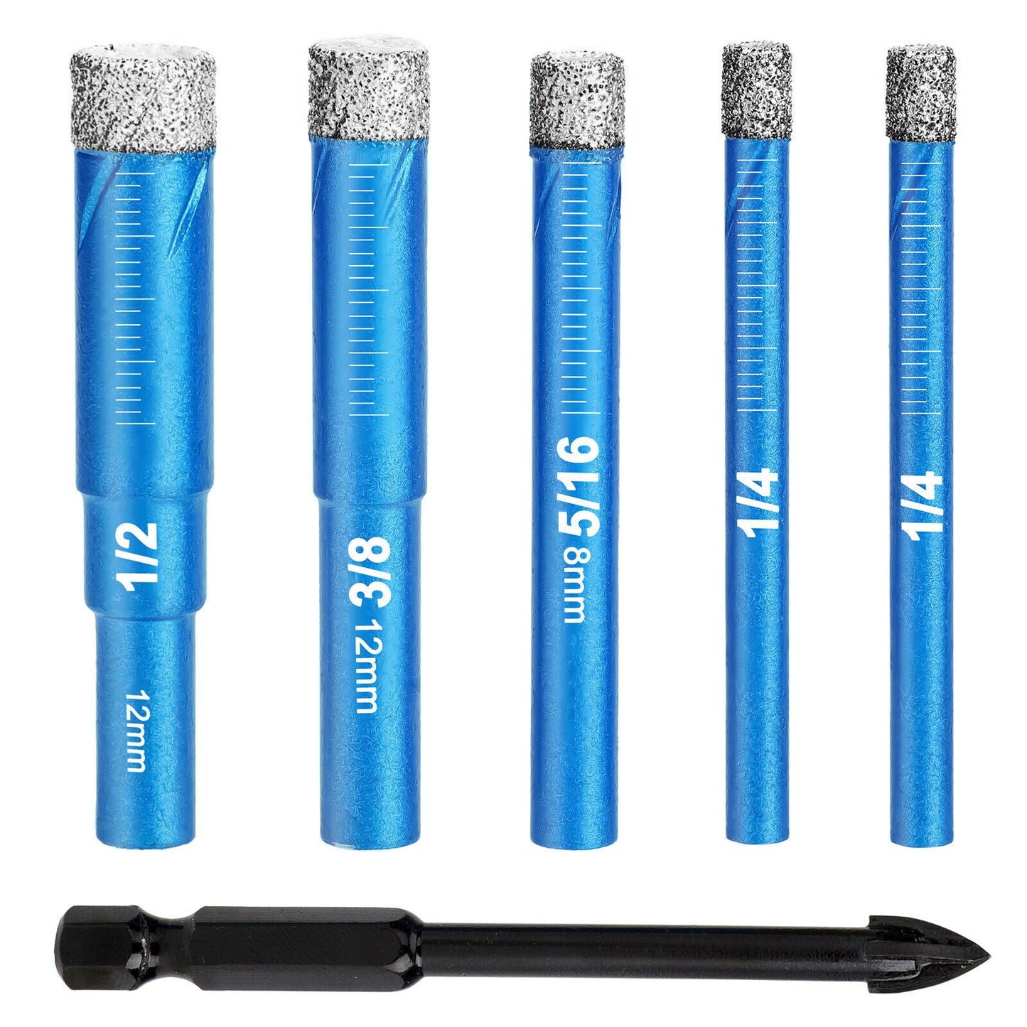 6PCS Dry Diamond Drill Bits Set for Porcelain, Ceramic, Granite & Marble – Heavy-Duty Glass Tile Hole Saw for Smooth & Precision Drilling!