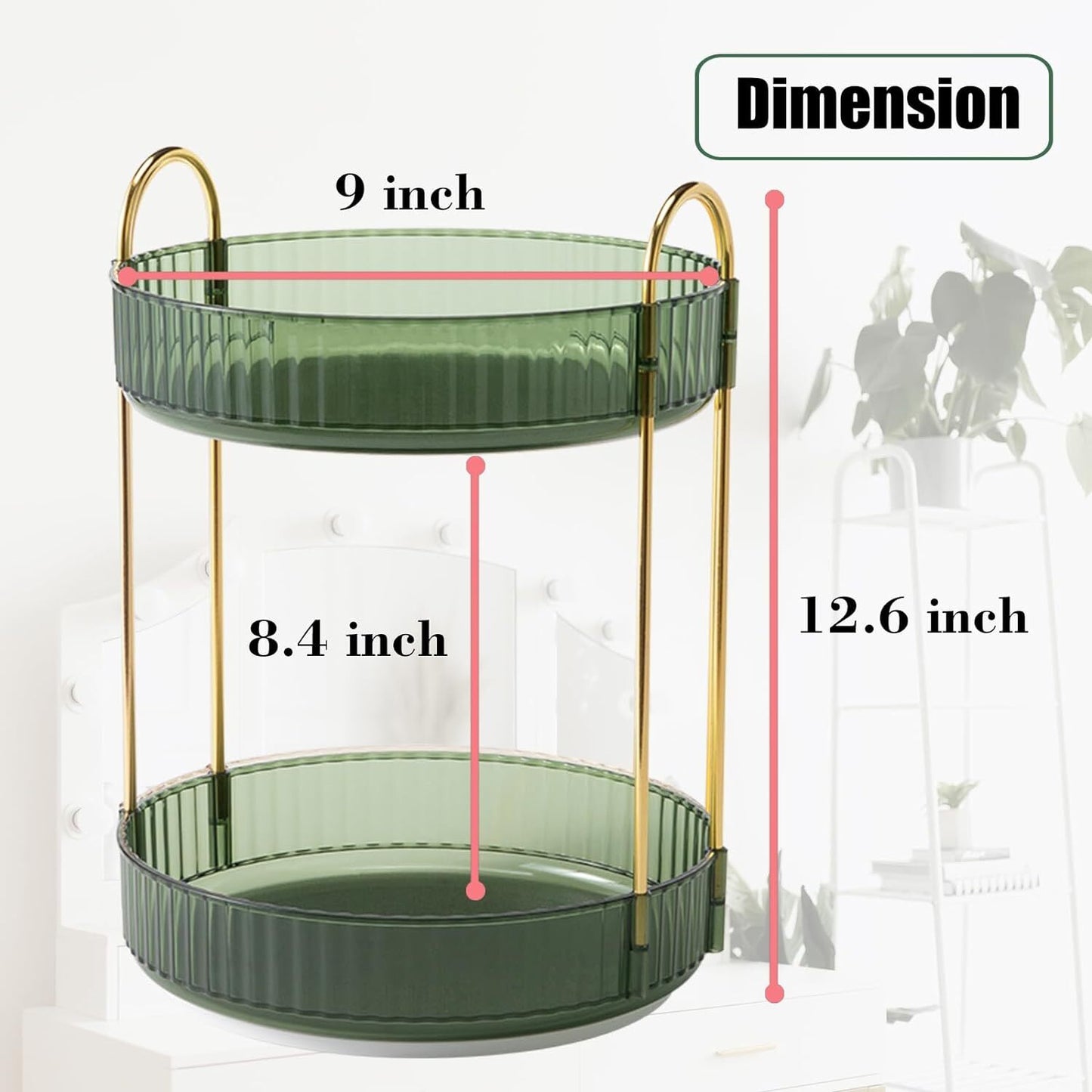 360 Rotating Makeup Cosmetic Organizer Lazy Susan Rack Cosmetic Carousel Storage