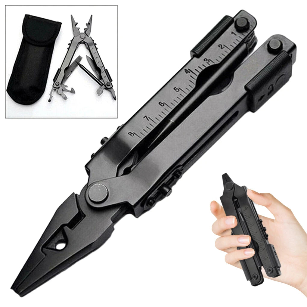 13 In1 Outdoor Survival Multi Tool Plier Compact Pocket Stainless Steel Plier