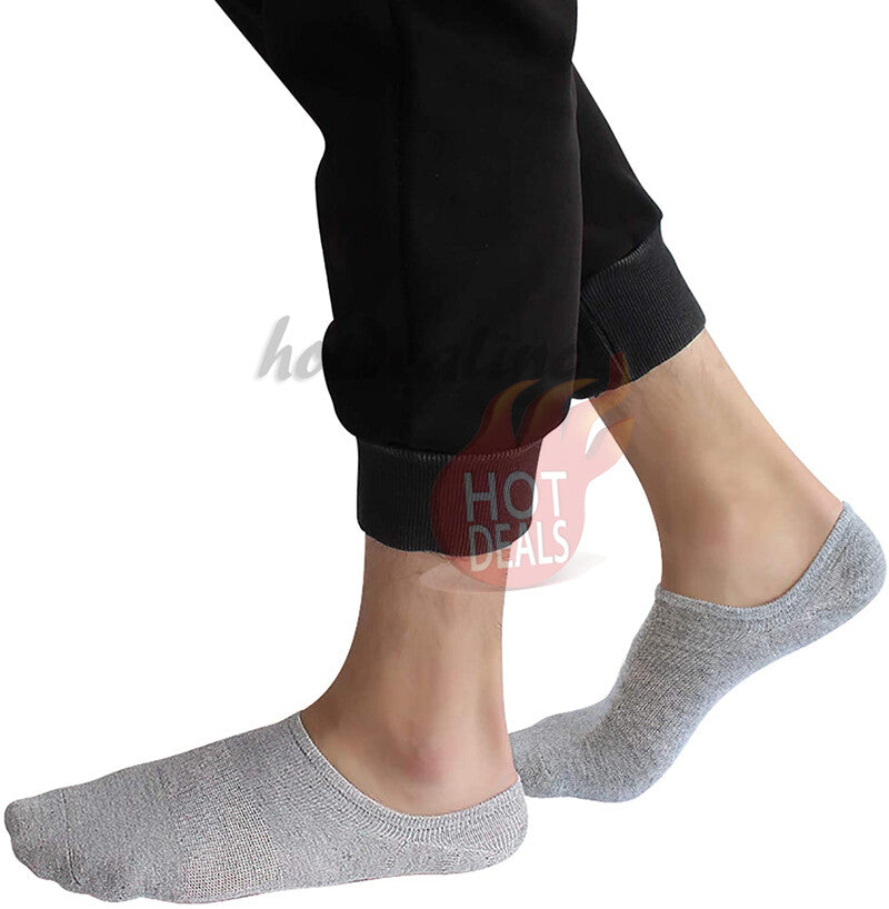 3/6/12 Pairs Men No-Show Socks Low Cut Black/White/Gr
