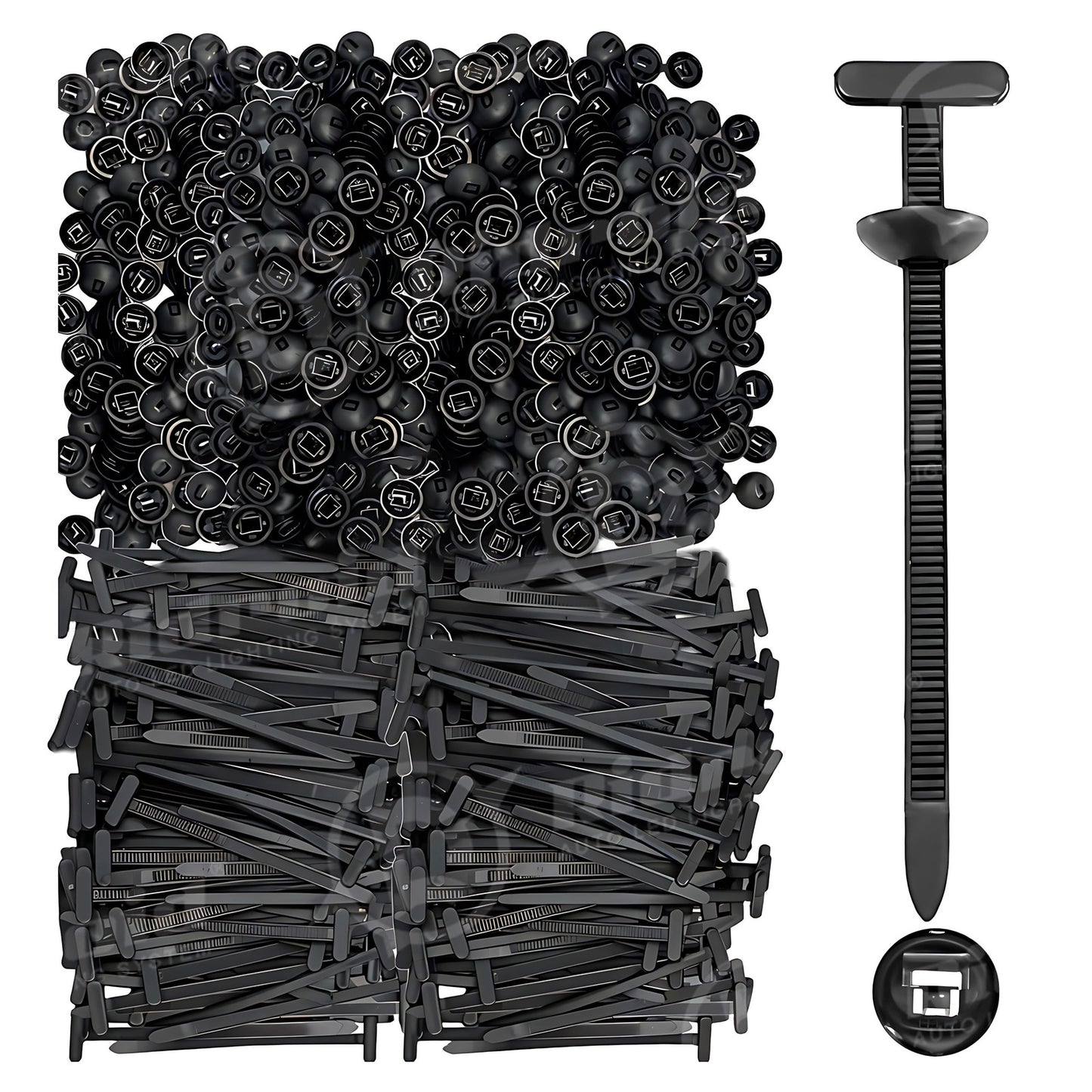 50PCS Nylon Universal Cable Tie Buckle Self-Locking Nylon Zip Ties Holder NEW