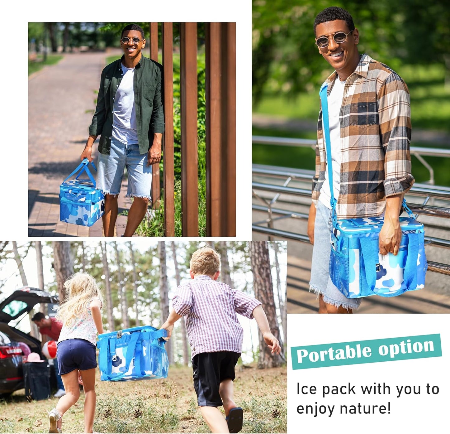 Tirrinia Large Insulated Cooler Bag - Outdoor Leakproof Cooler Tote for Men
