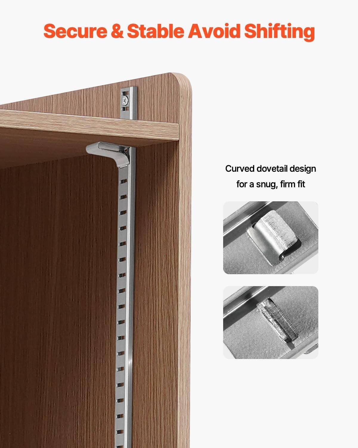 VEVOR Shelf Clips 40 Pack Adjustable Steel Pilaster Shelf Clips for Shelves