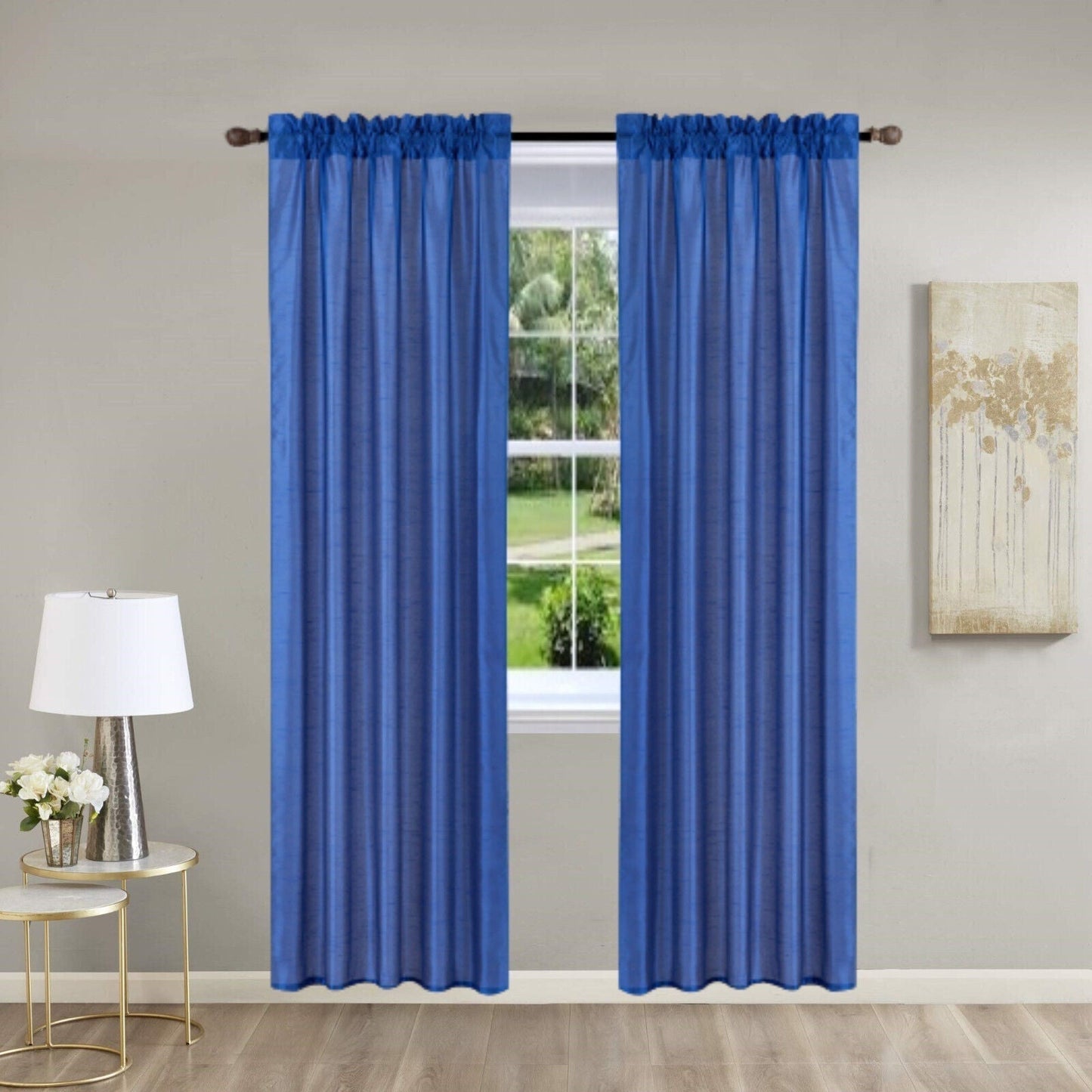 Pinch Pleat Curtain Panels 2 Pack Unlined Rod Pocket Window Sheer & Light, Fits 2” Rod, Non-Blackout Home Decor Upgrade