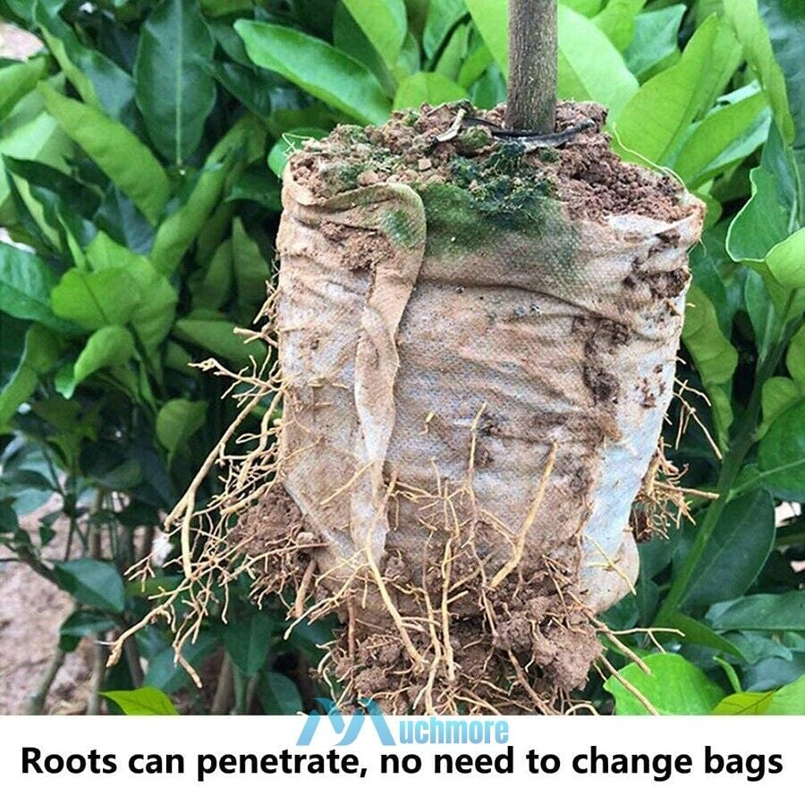 200/400X Plant Grow Nursery Bag Biodegradable Non-Woven Fabric Seed Starters Pot