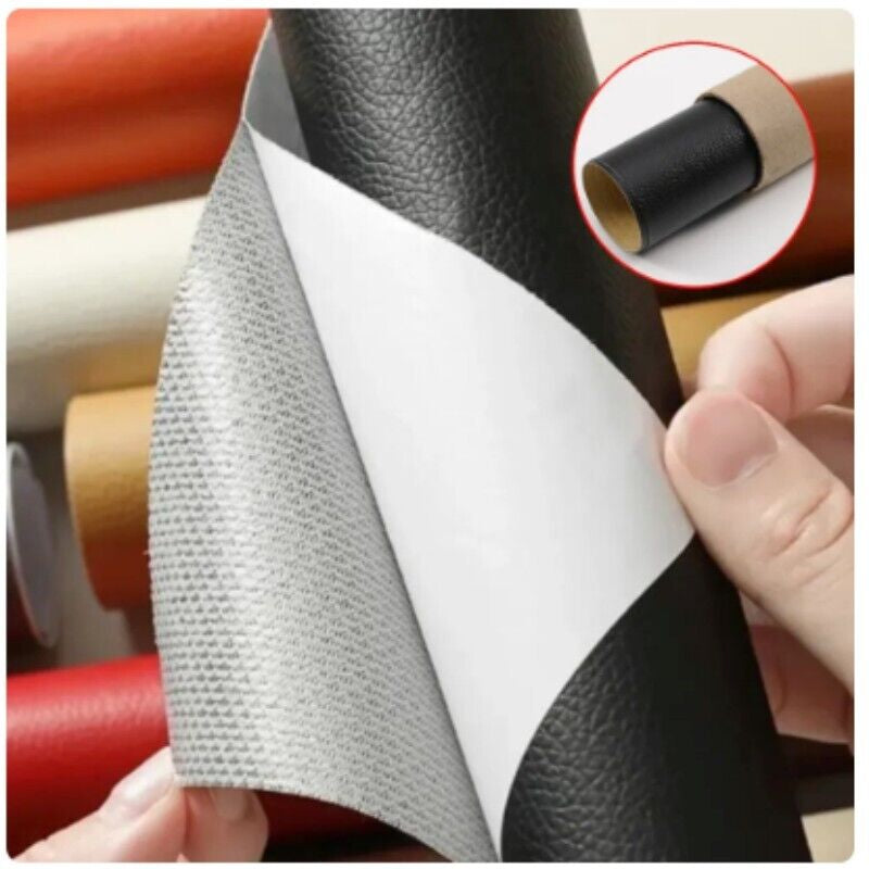 Self-Adhesive Leather Repair Kit – Premium PU Patch for Sofa, Car Seat, Jacket, and Couch Restoration; Easy Peel-and-Stick; Waterproof and Durable