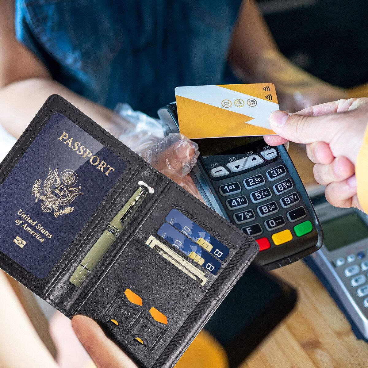Slim Leather Travel Passport Wallet Holder RFID Blocking ID Card Case Cover US