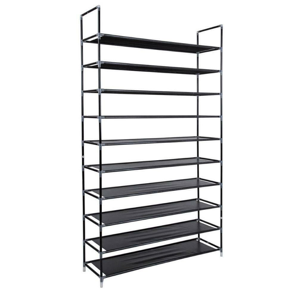10-Tier Shoe Rack Organizer | Holds Up to 50 Pairs | Space-Saving Standing Shoe Shelf for Closet, Entryway, or Bedroom | Sturdy Home Storage Solution